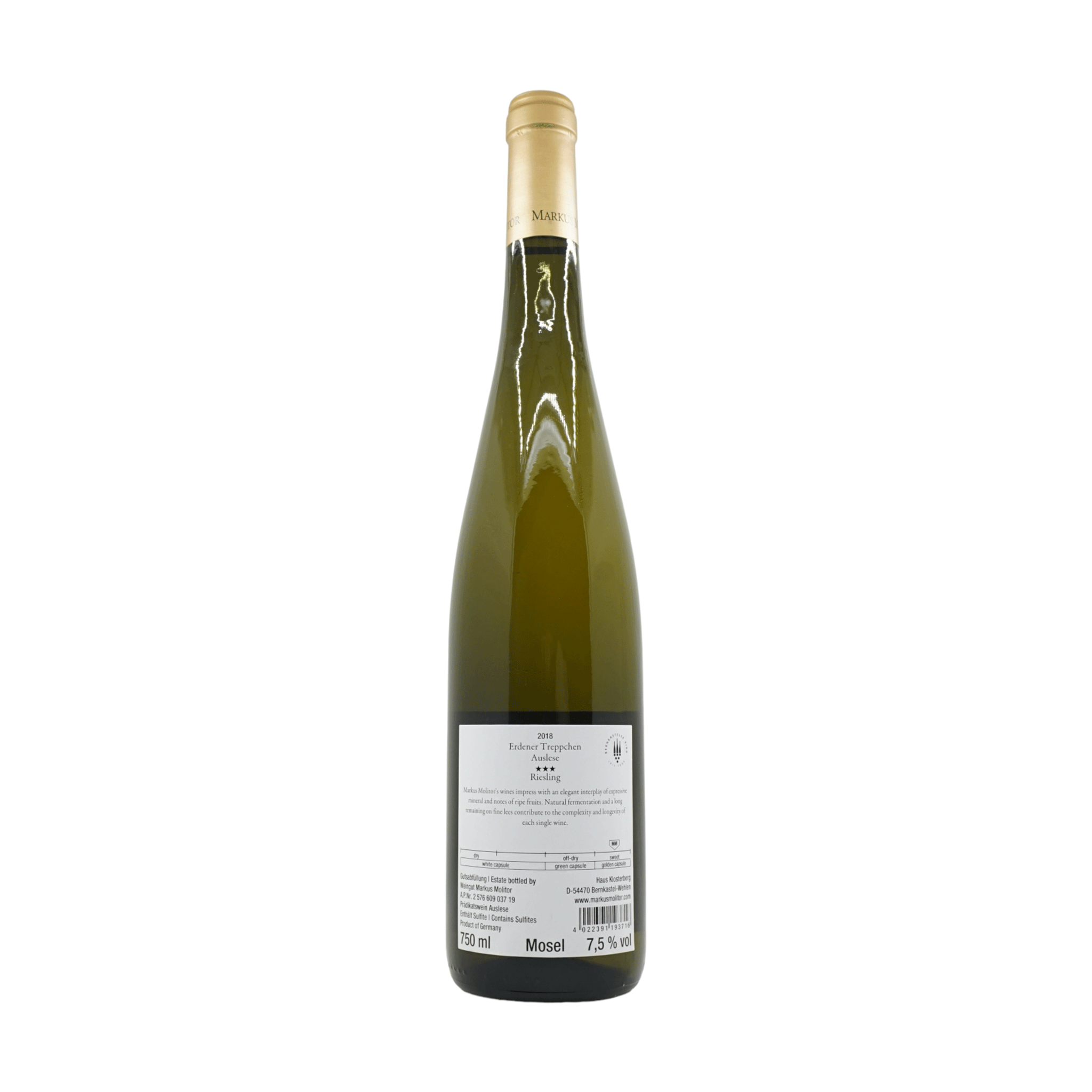 Markus Molitor Erdener Treppchen Auslese*** 膠囊 2018(葡萄酒倡導者:98)