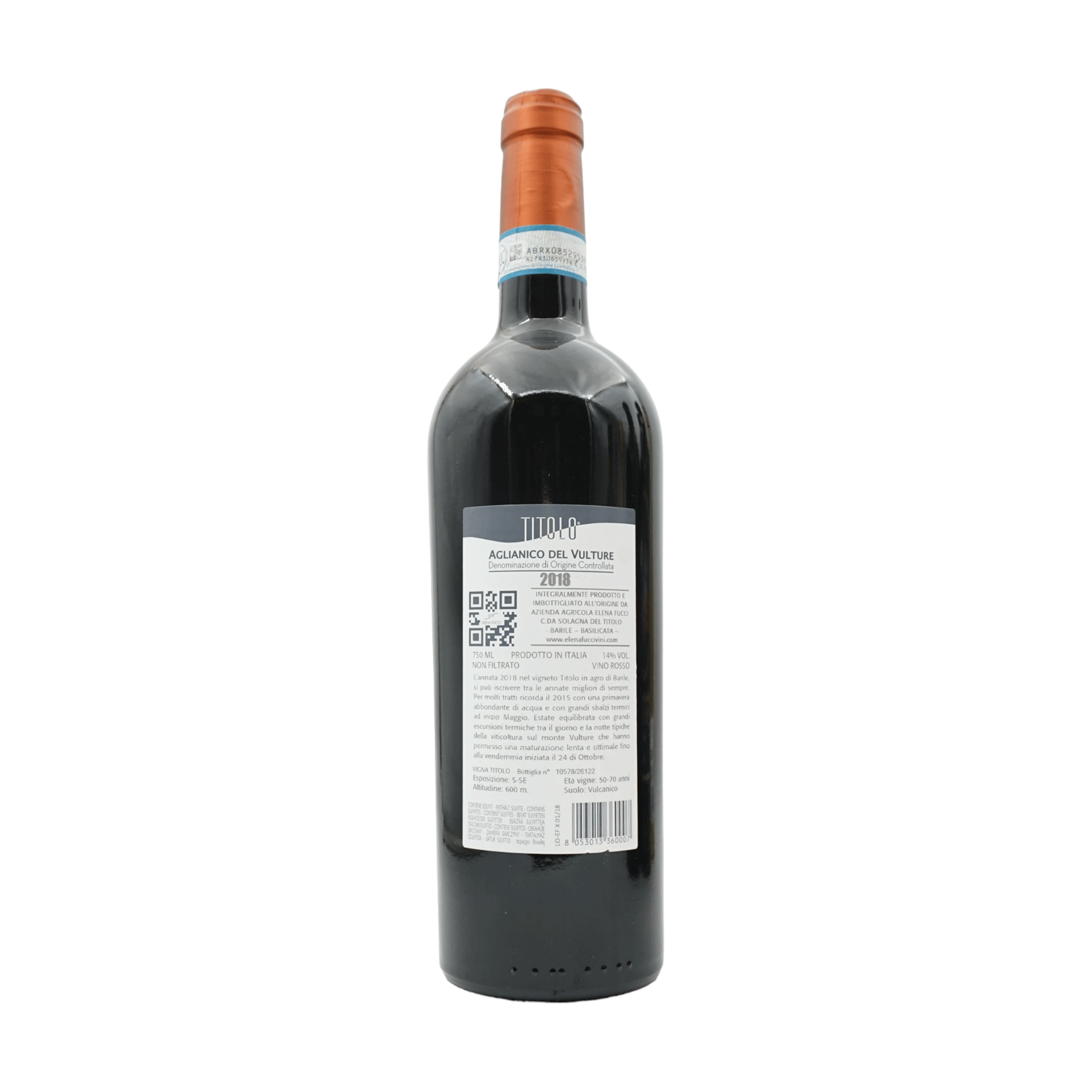 埃琳娜·福奇 Aglianico del Vulture Titolo 2018 (JR: 17.5)