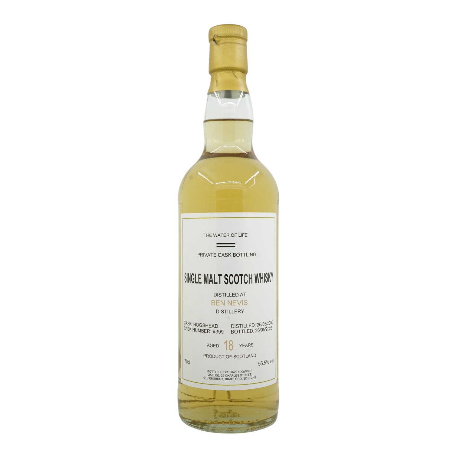 Ben Nevis 2005/2023 18 Year Old Private Cask Bottling - The Water of Life #399