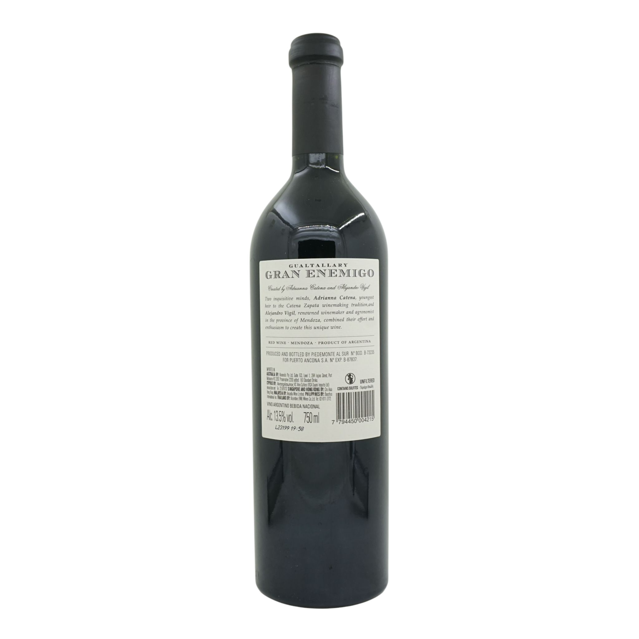 Bodega Aleanna 'Gran Enemigo' Gualtallary 單一葡萄園品麗珠 2019 年 (RP:100/JS:100)