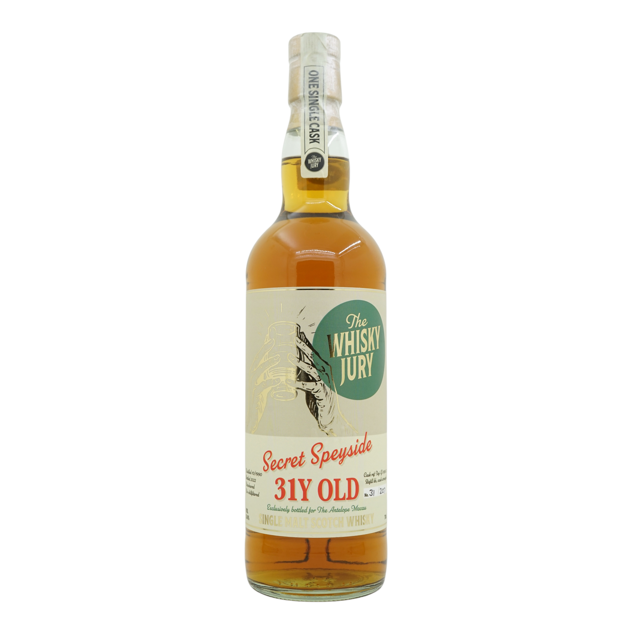Secret Speyside 1990/2022 31 Year Old Bottled for The Antelope Macau The Whisky #Jury Twj-Gl-1990-2