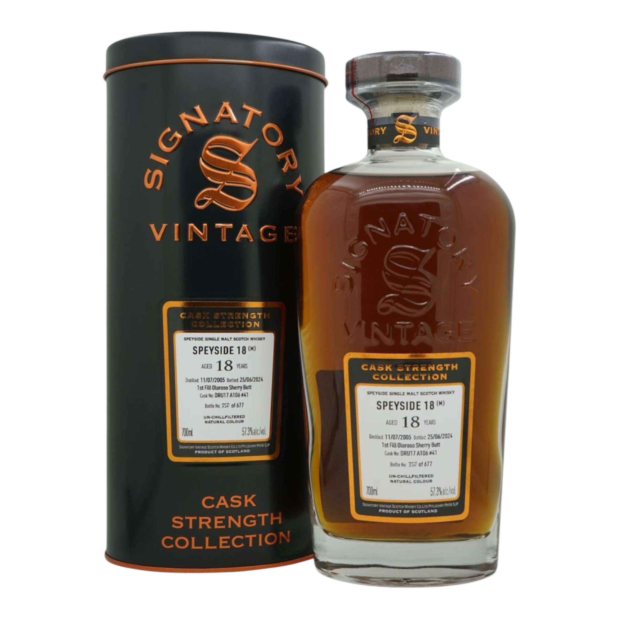 Speyside 18 (M) 2005/2024 18 Year Old Cask Strength Collection Signatory Vintage DRU17A106#41
