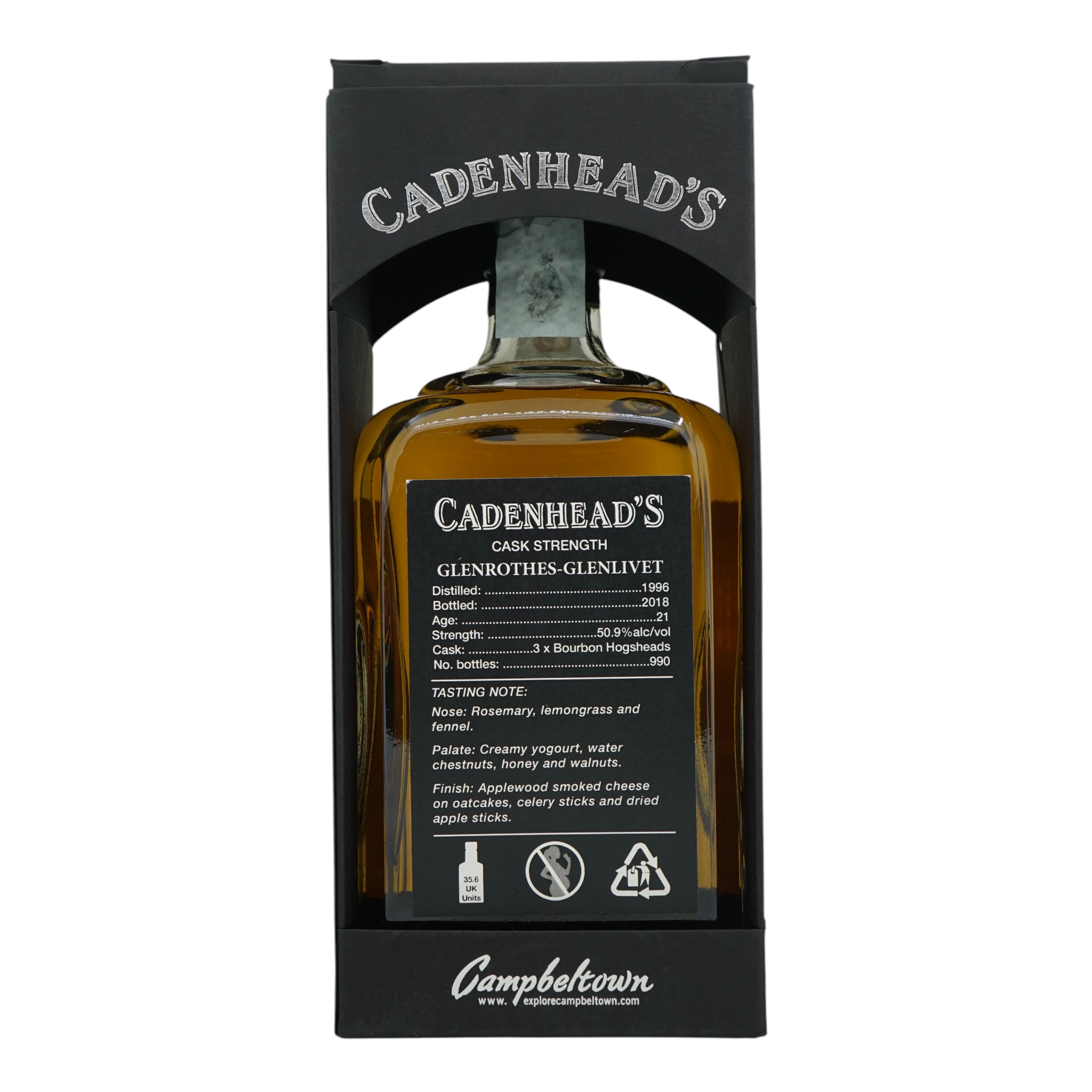 Glenrothes 1996/2018 21 Year Old Small Batch Cadenhead's 50.9%