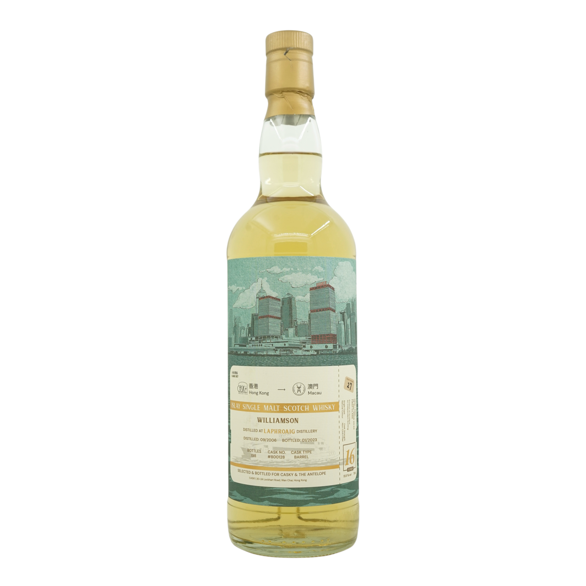 Williamson 2006/2023 16 Year Old Bottled for Casky Hong Kong & The Antelope Macau #800128