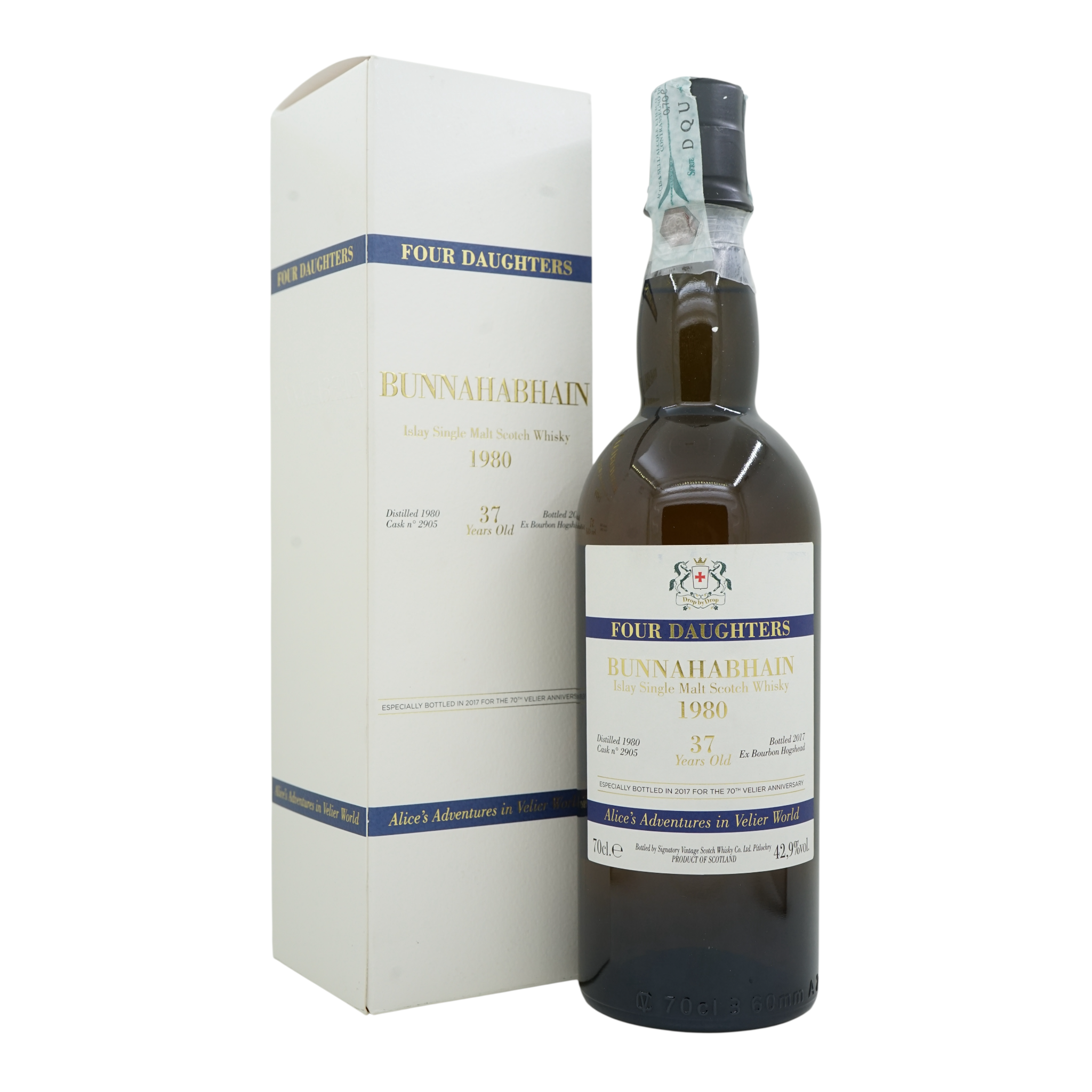 Bunnahabhain 1980/2017 37 Year Old Four Daughters 70th Velier Anniversary Signatory Vintage #2905