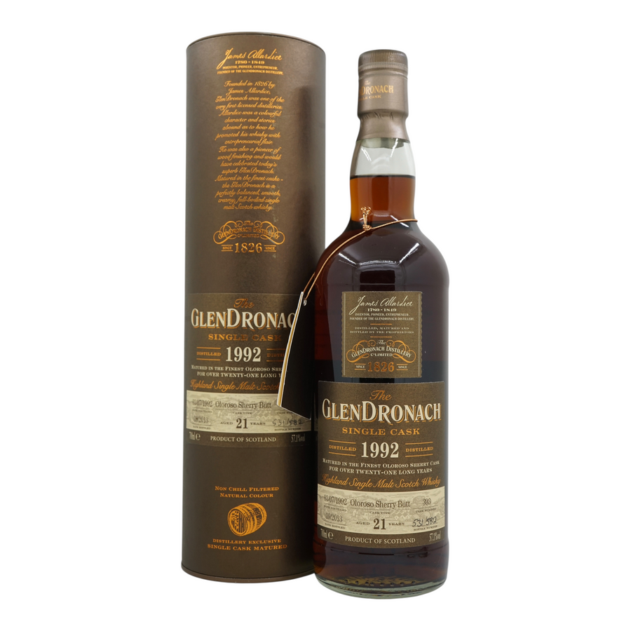 Glendronach 1992/2013 21 Year Old Oloroso Sherry Butt #393