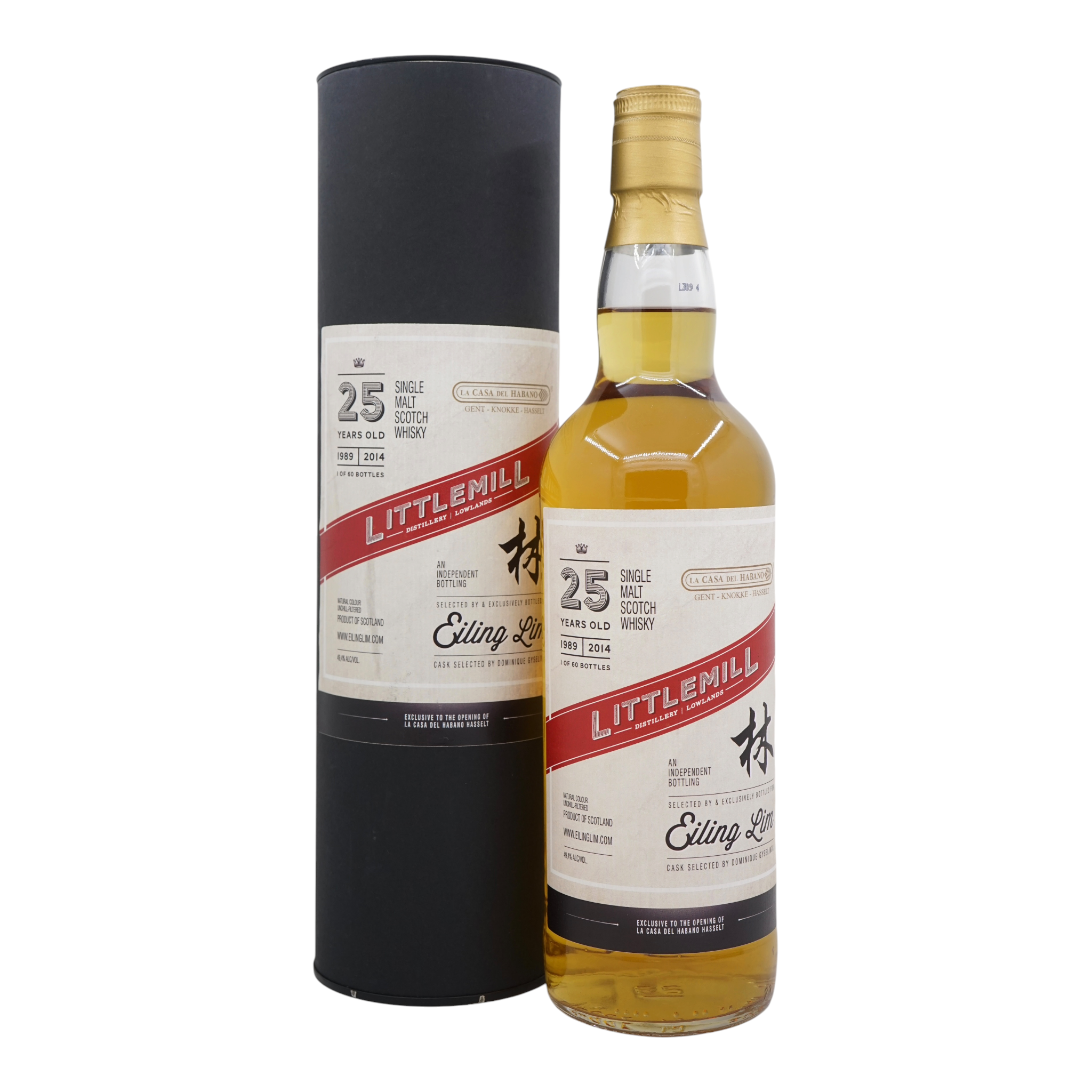 Littlemill 1989/2014 25 Year Old Bottled for The Opening of La Casa del Habano Hasselt Eiling Lim