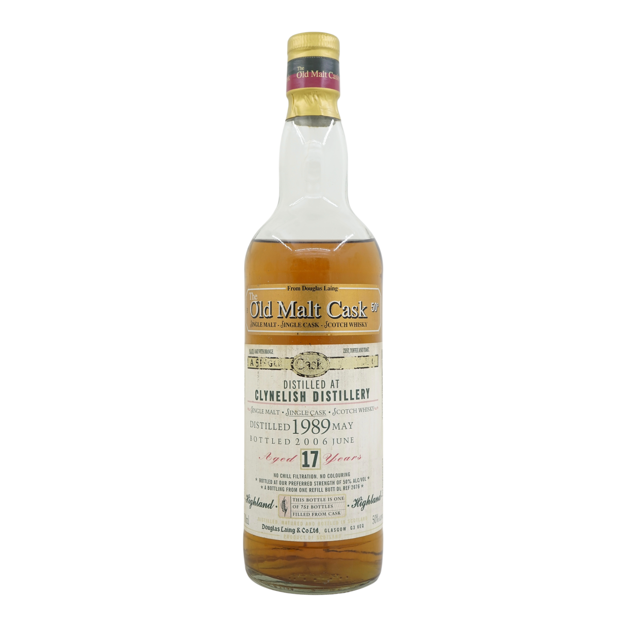 Clynelish 1989/2006 17 Year Old The Old Malt Cask Douglas Laing #2676 (低水）