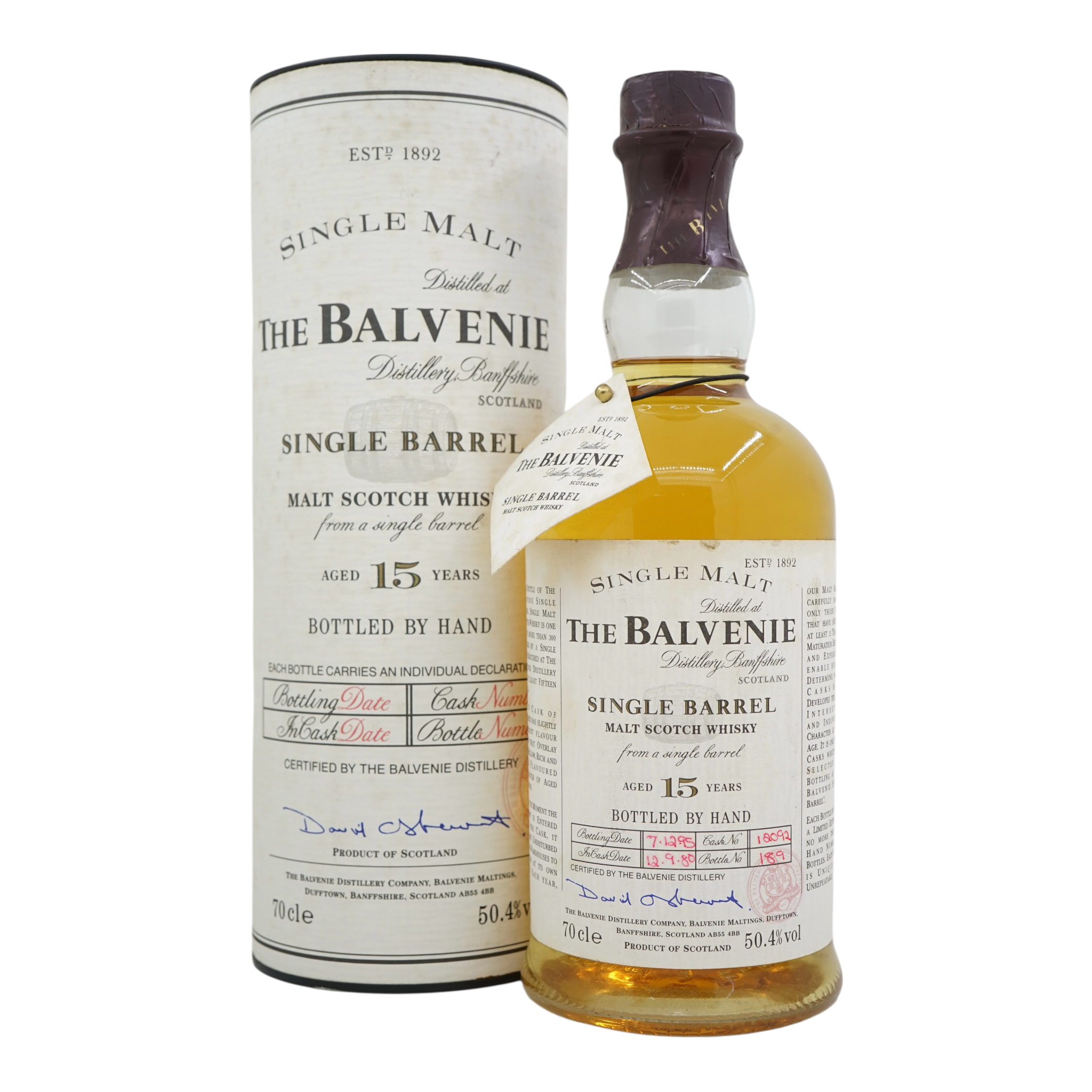 Balvenie 1980/1995 15 Year Old Single Barrel #12092