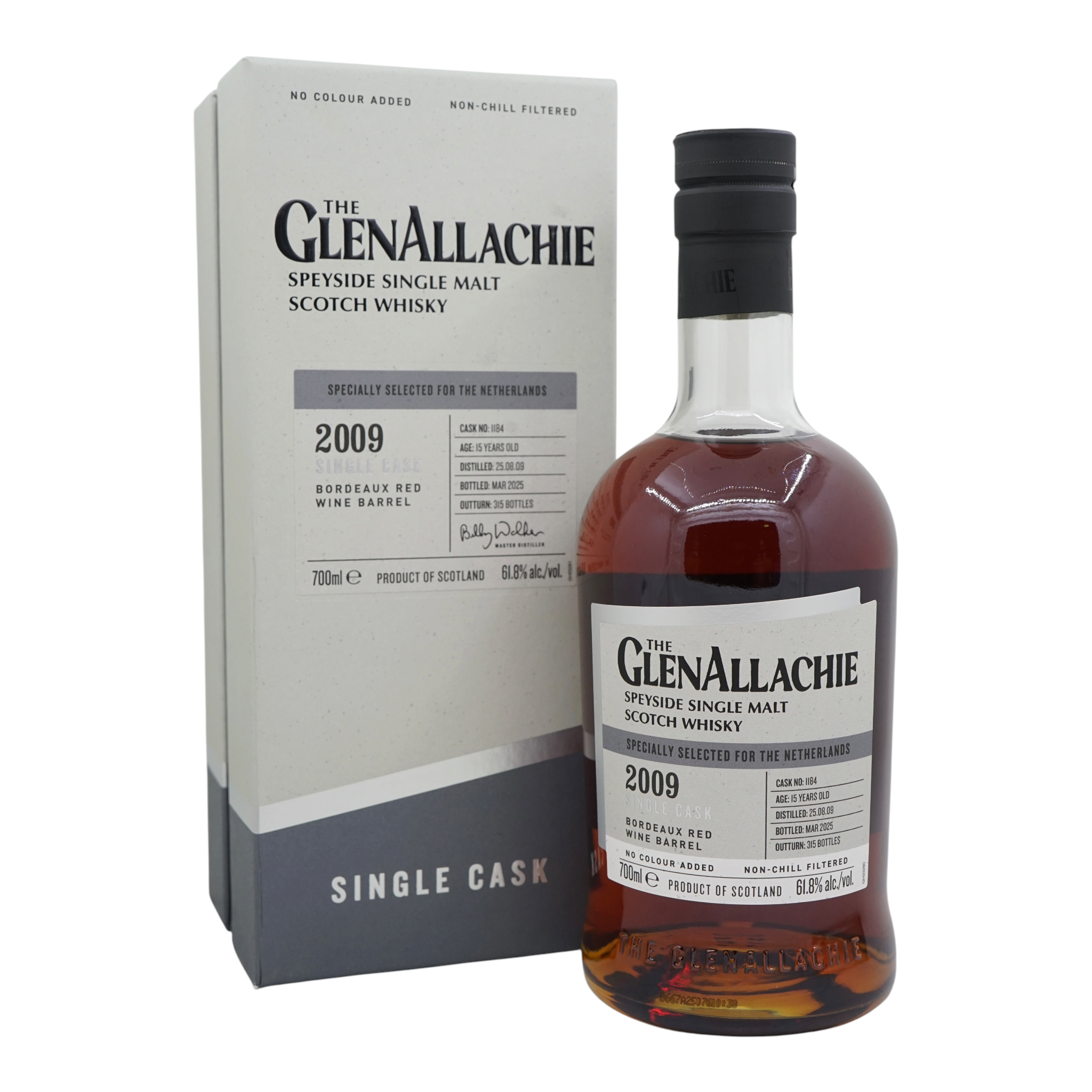 Glenallachie 2009/2025 15 Year Old Bordeaux Red Wine Barrel Bottled for The Netherlands #1184