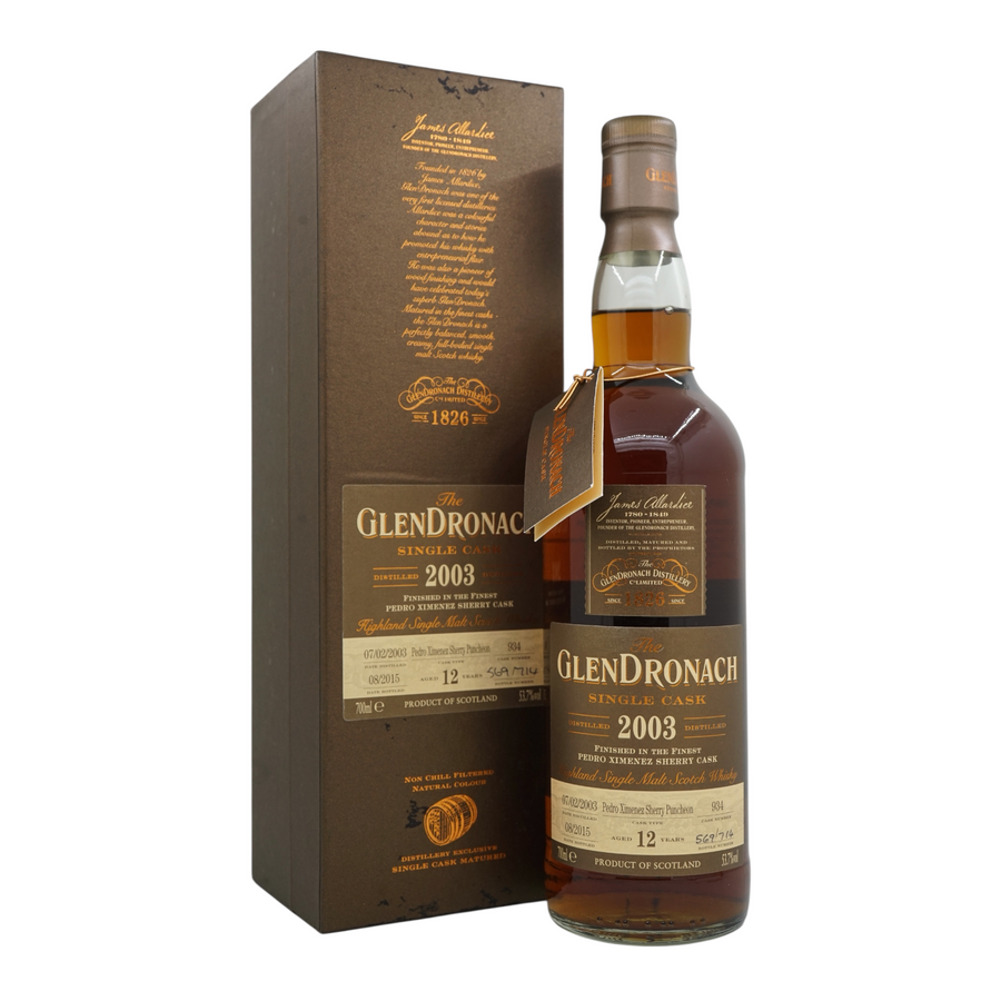 Glendronach 2003/2015 12 Year Old Pedro Ximénez Sherry Puncheon #934