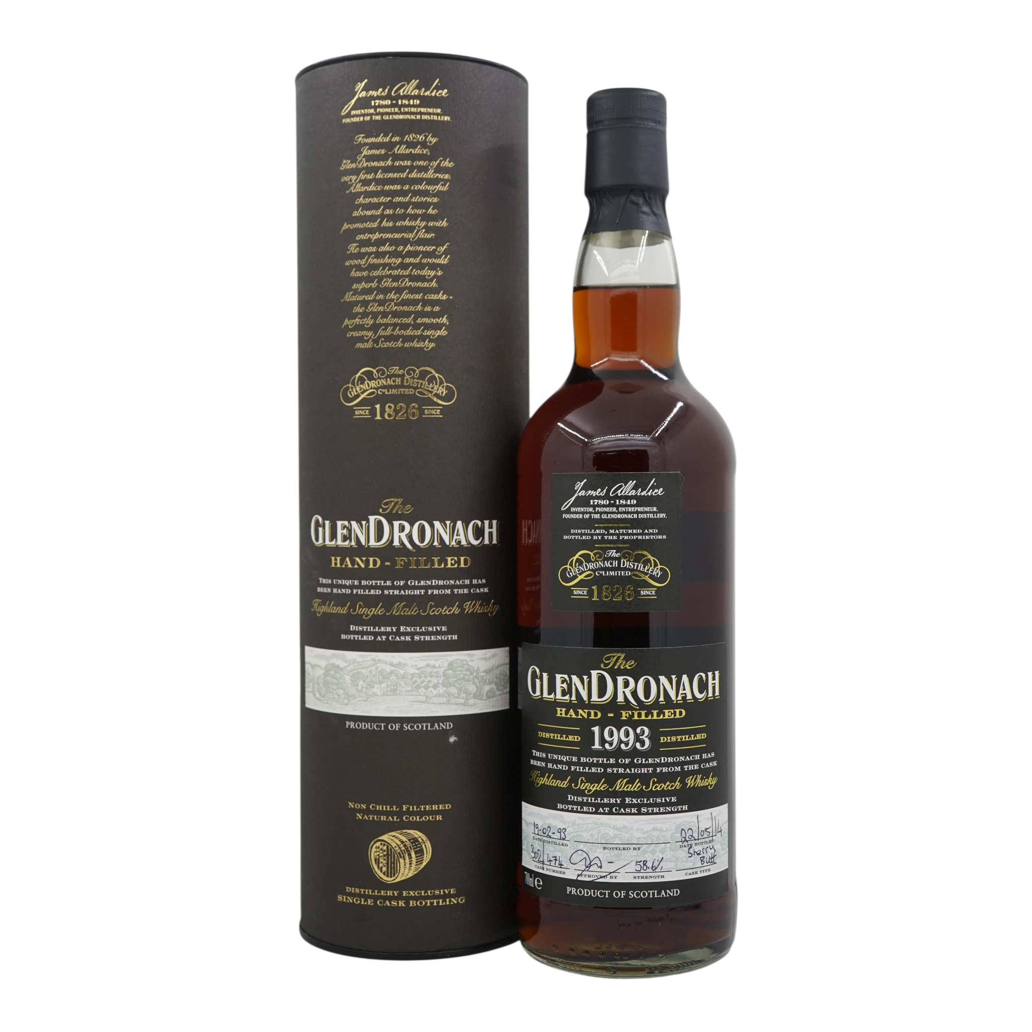 Glendronach Hand-filled at the distillery 1993/2014 Sherry Butt 58.6%