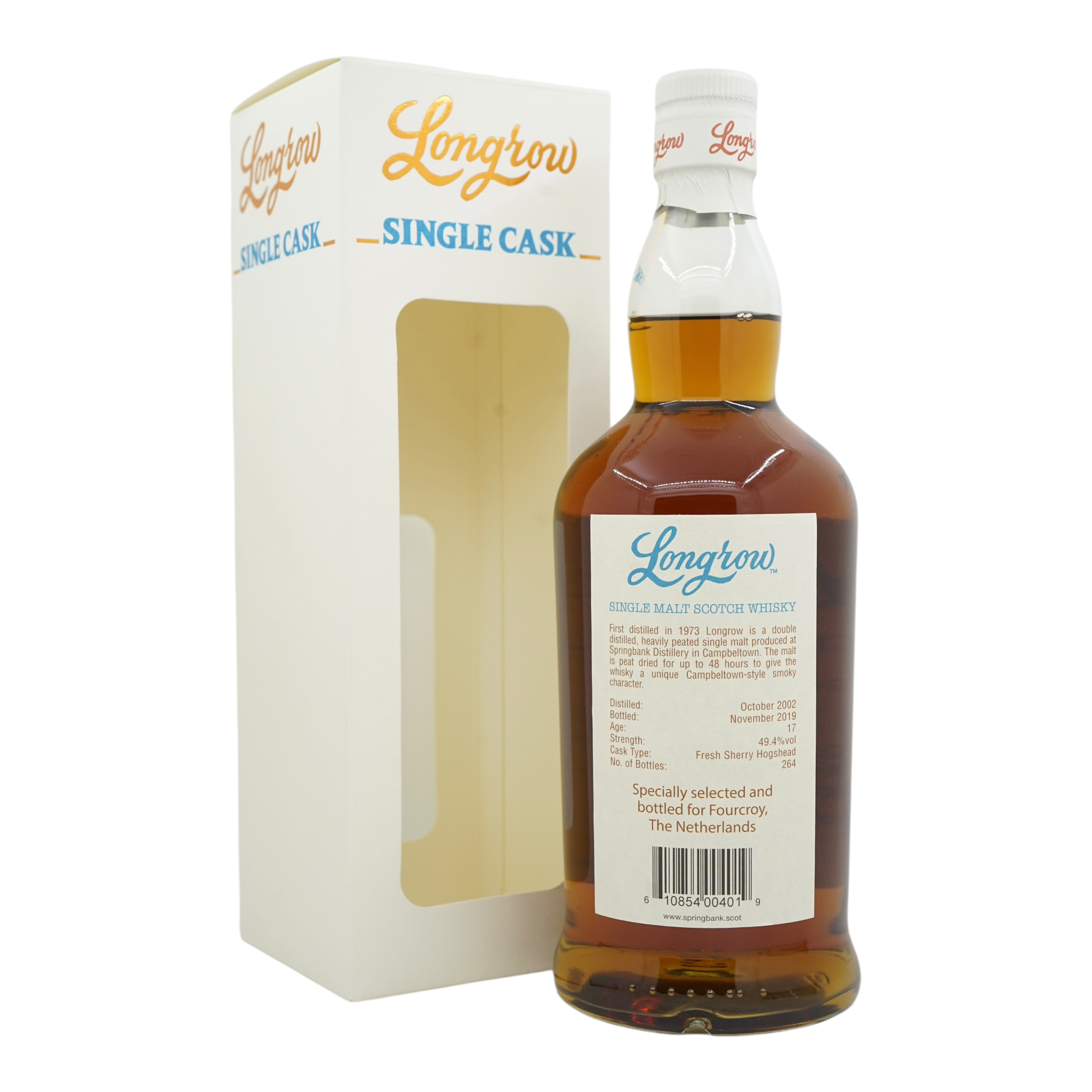 Longrow 2002/2019 17 Year Old Single Cask Bottled for Fourcroy, The Netherlands 49.4%