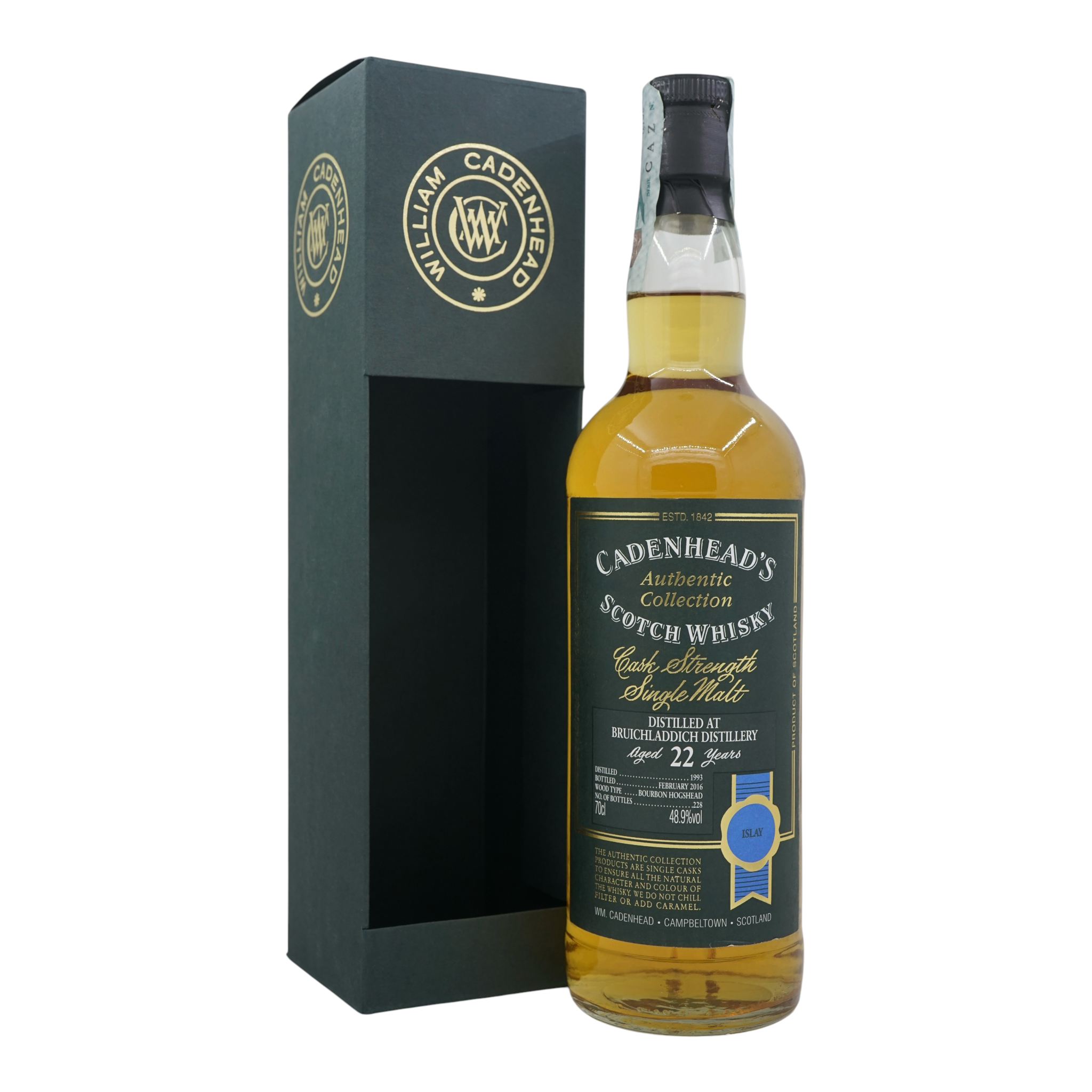 Bruichladdich 1993/2016 22 Year Old Authentic Collection Cadenhead's 48.9%