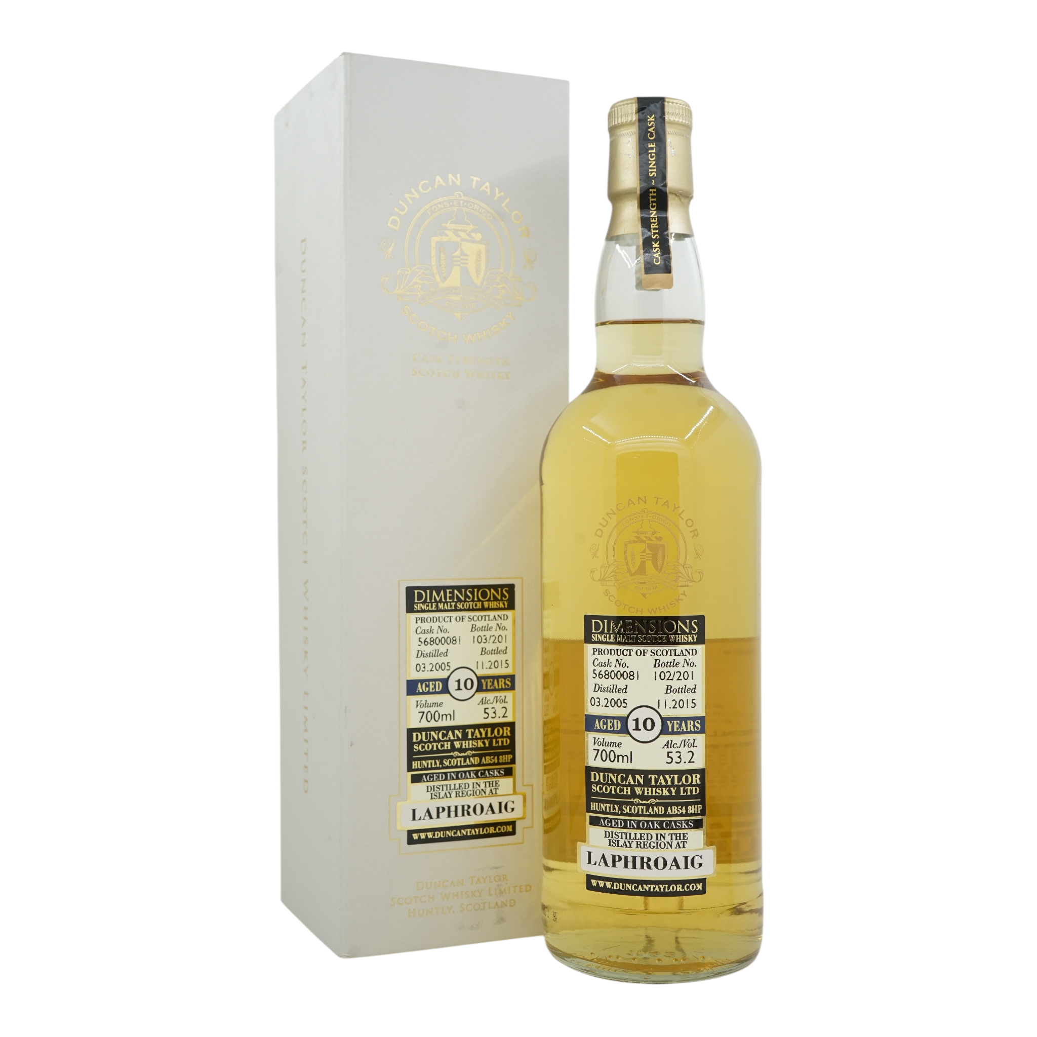 Laphroaig 2005/2015 10 Year Old Dimensions Duncan Taylor #56800081