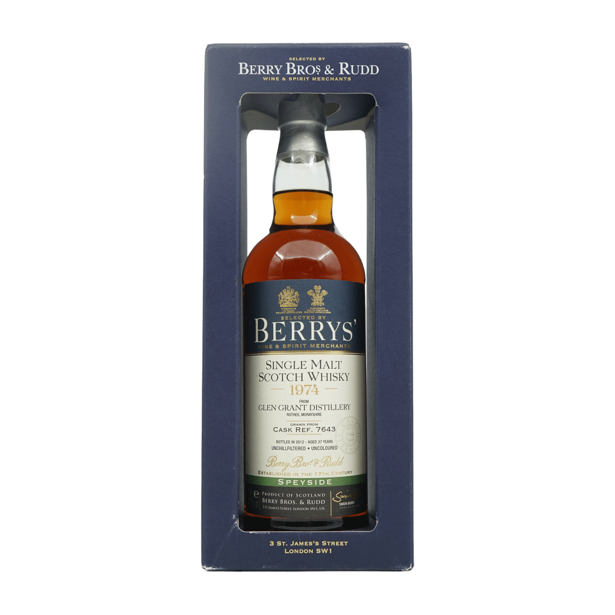 Glen Grant 1974/2012 37 Year Old Berrys' Berry Bros & Rudd #7643