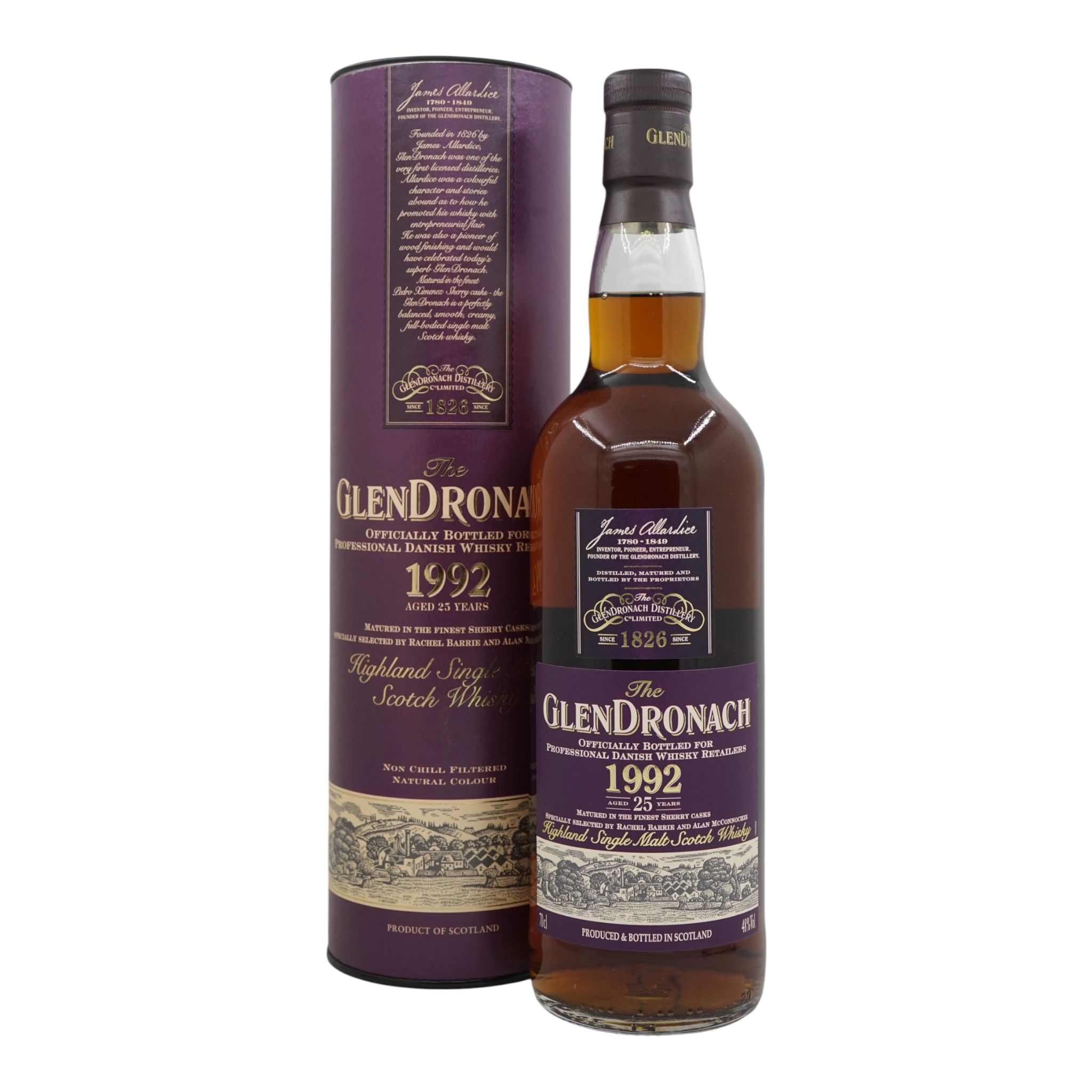 Glendronach 1992 25 Year Old Vintage Bottling Bottled for Danish Whisky Retailers