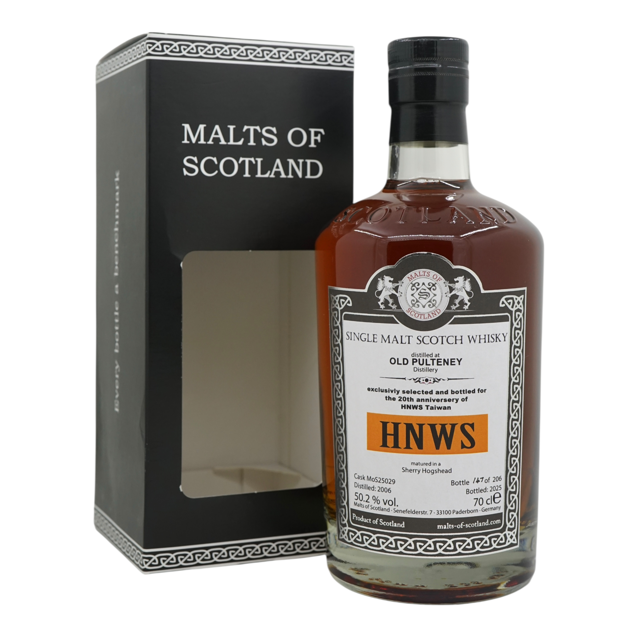 Old Pulteney 2006/2025 Exclusively Selected and Bottled for the 20th anniversary of HNWS Taiwan Malts of Scotland #MoS25029