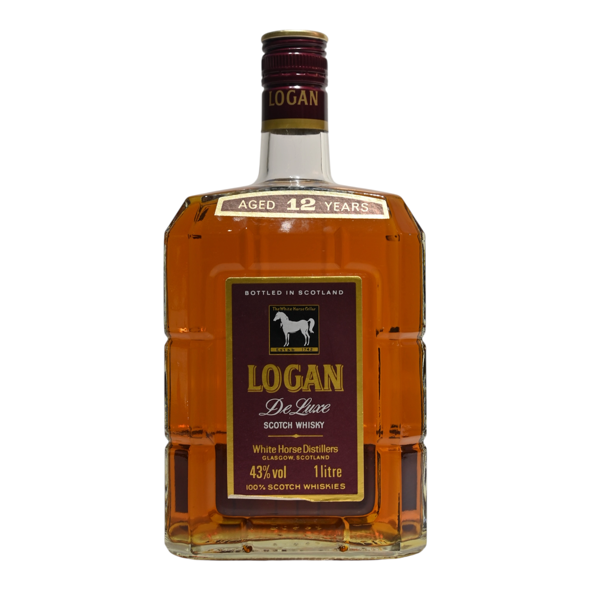 White Horse Logan 12 Year Old De Luxe Scotch Whisky 1970s