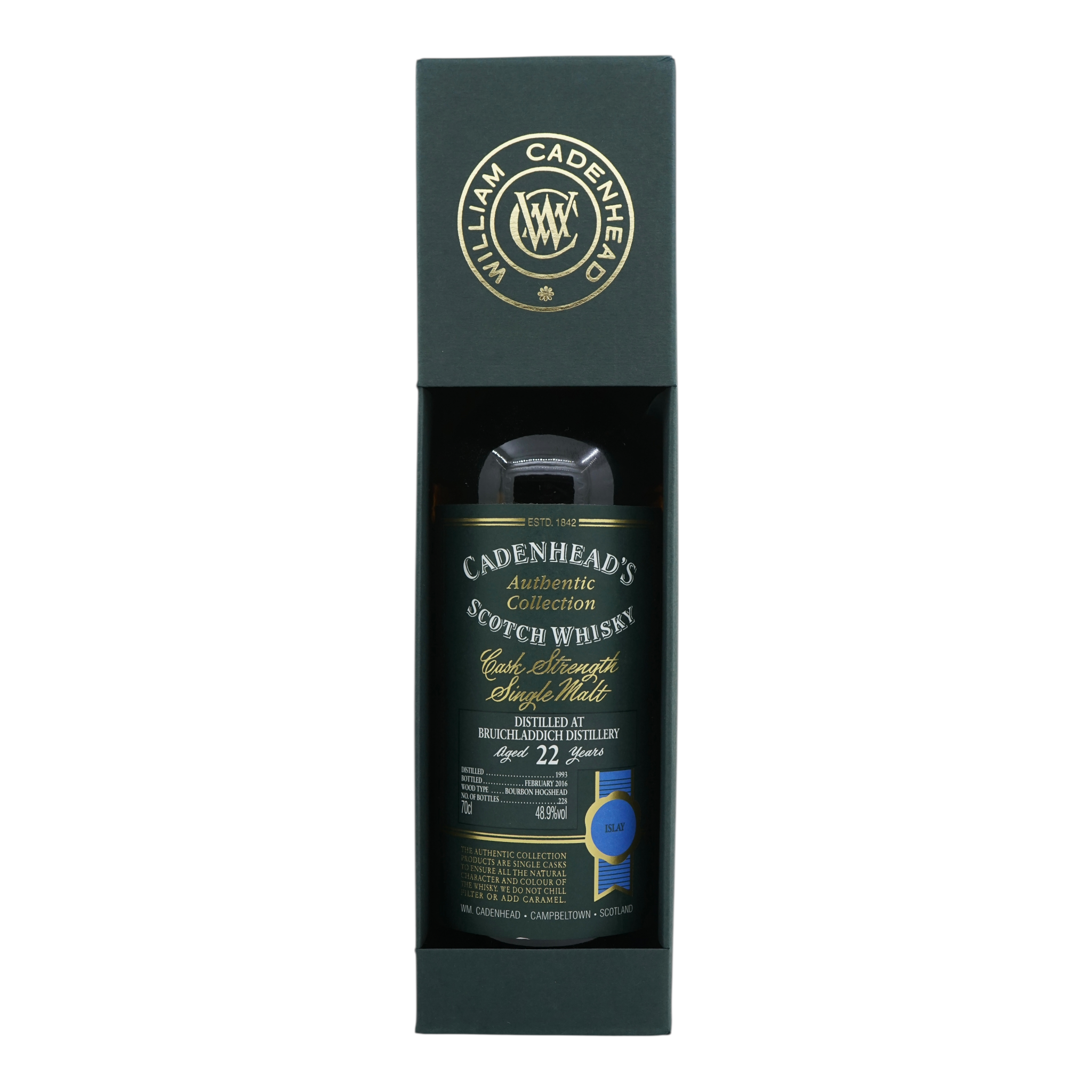 Bruichladdich 1993/2016 22 Year Old Authentic Collection Cadenhead's 48.9%