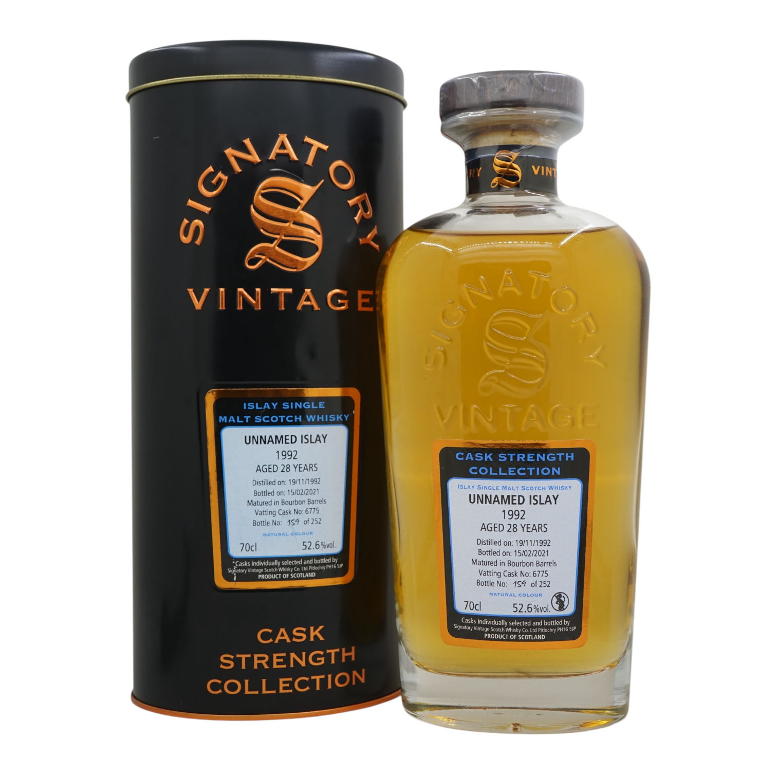 Unnamed Islay Malt 1992/2021 28 Year Old Cask Strength Collection Signatory Vintage #6775