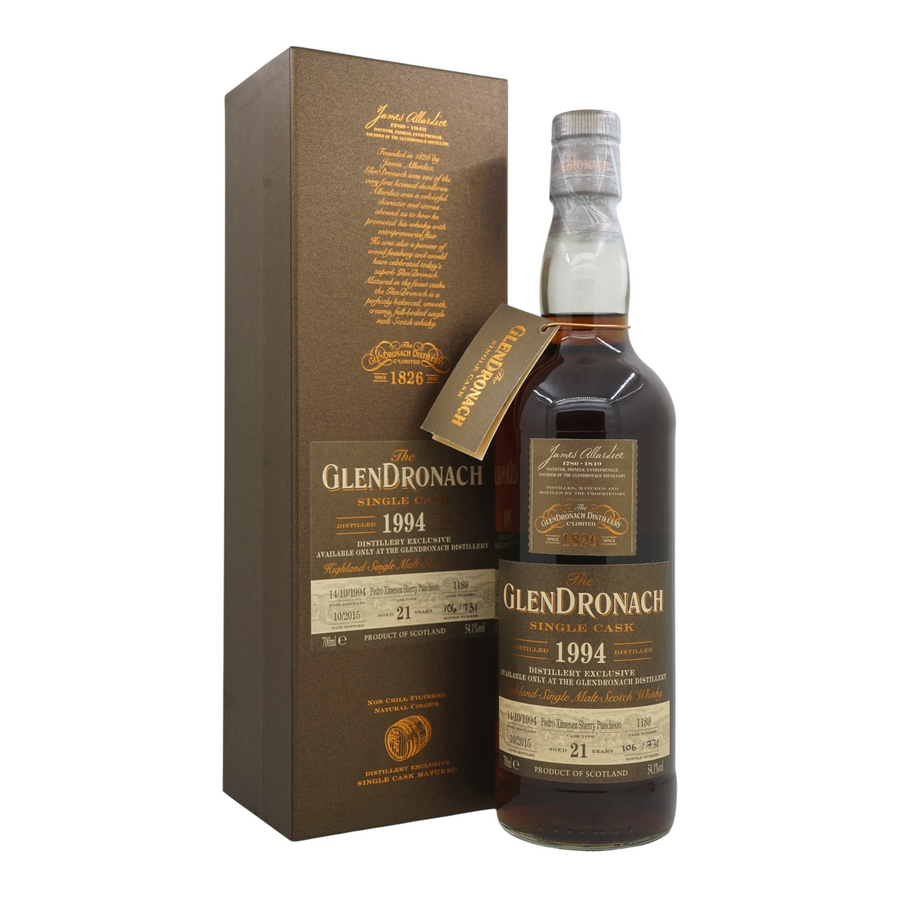 Glendronach 1994/2015 21 Year Old Pedro Ximénez Sherry Puncheon #1189