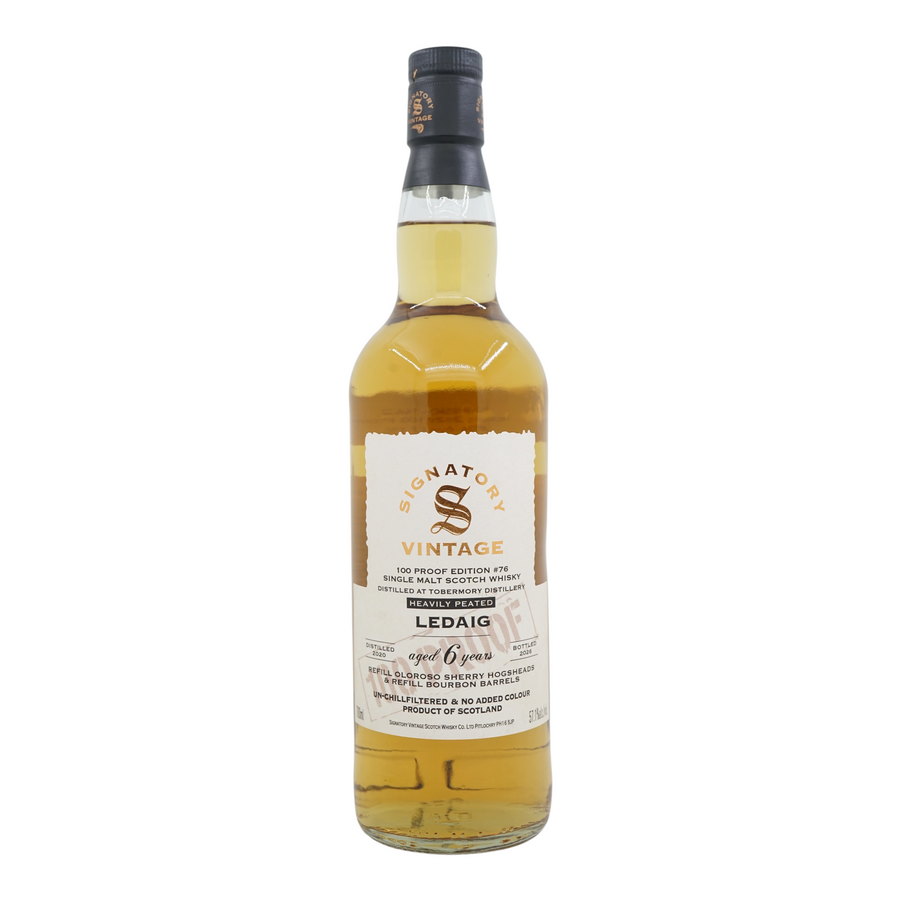 Ledaig 2020/2026 6 Year Old 100 Proof Edition Heavily Peated #76 Signatory Vintage