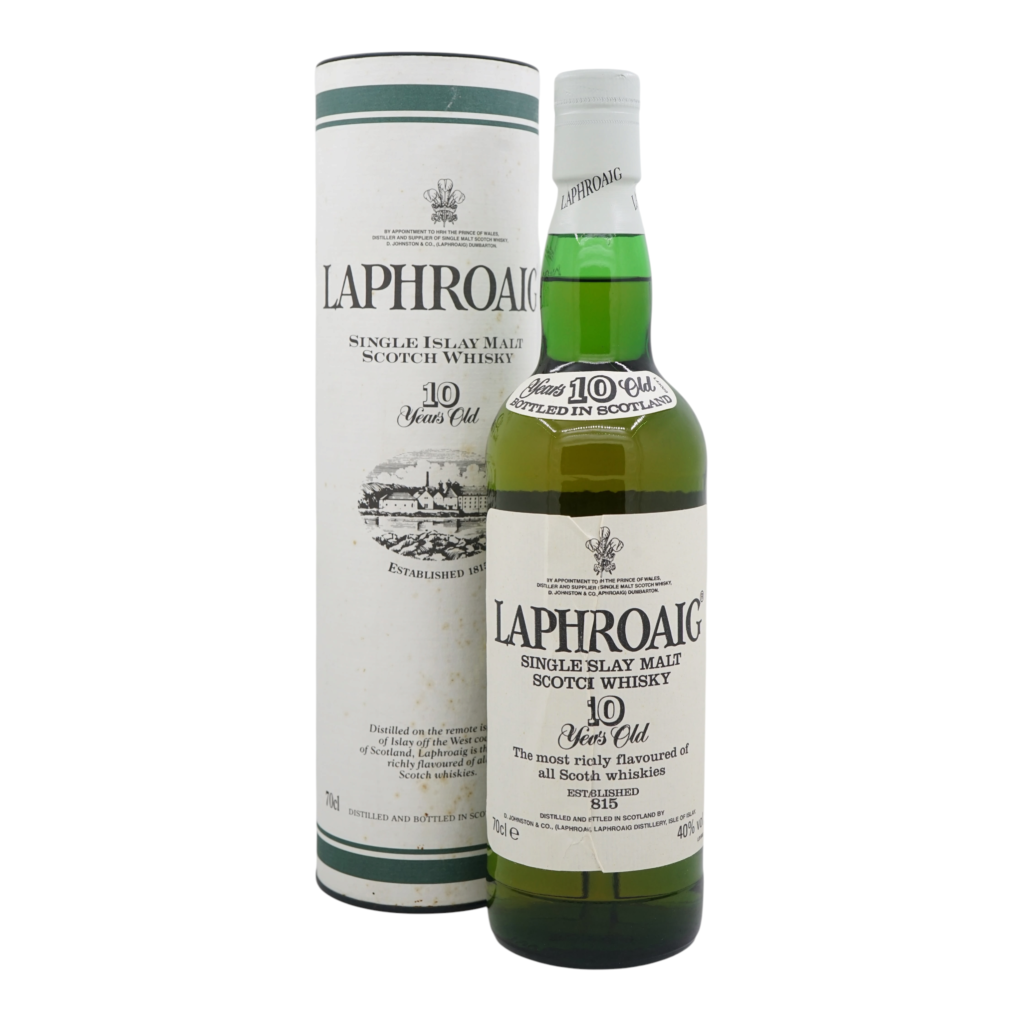 Laphroaig 10 Year Old Old Bottling ("10 Years Old" on neck label)