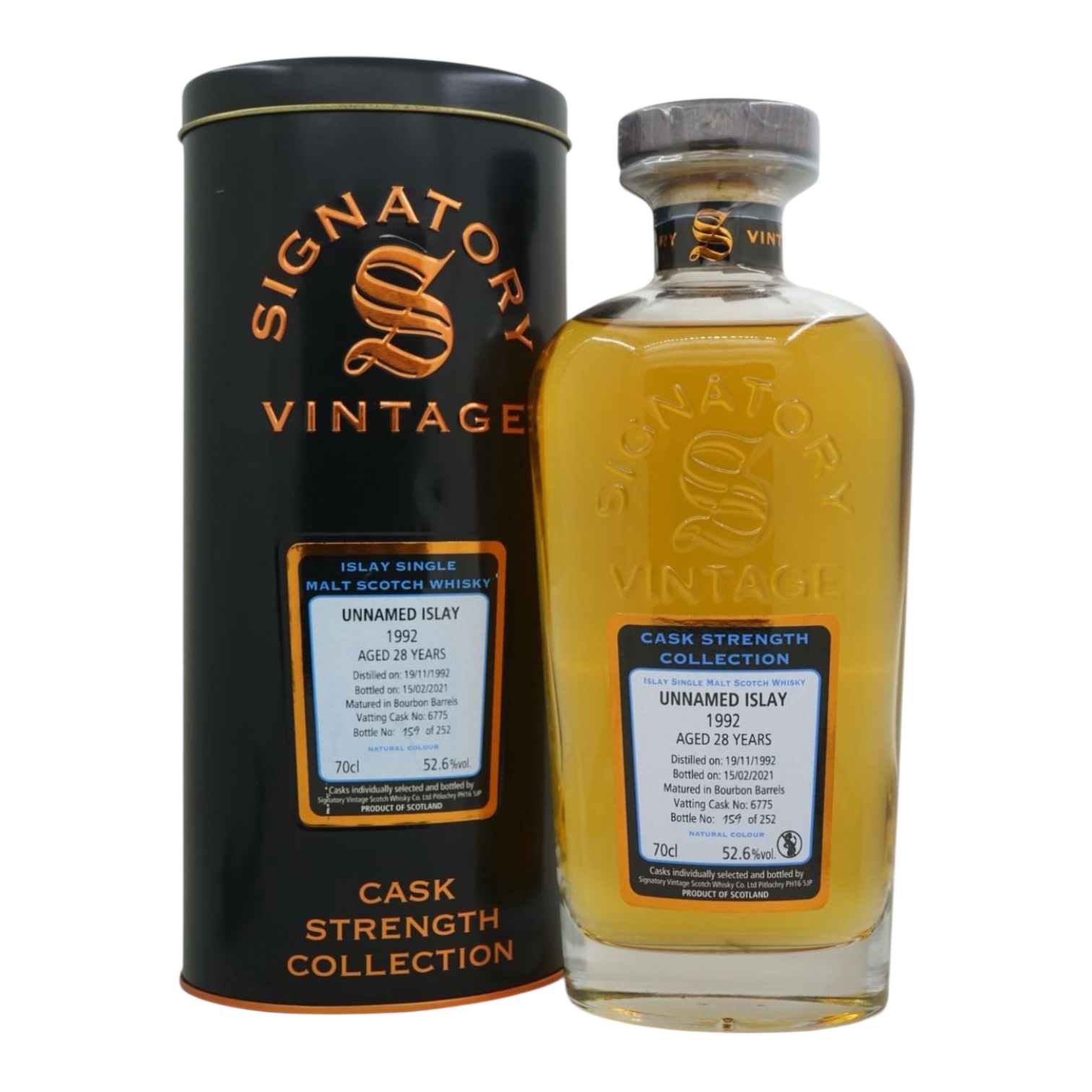 Unnamed Islay Malt 1992/2021 28 Year Old Cask Strength Collection Signatory Vintage #6775