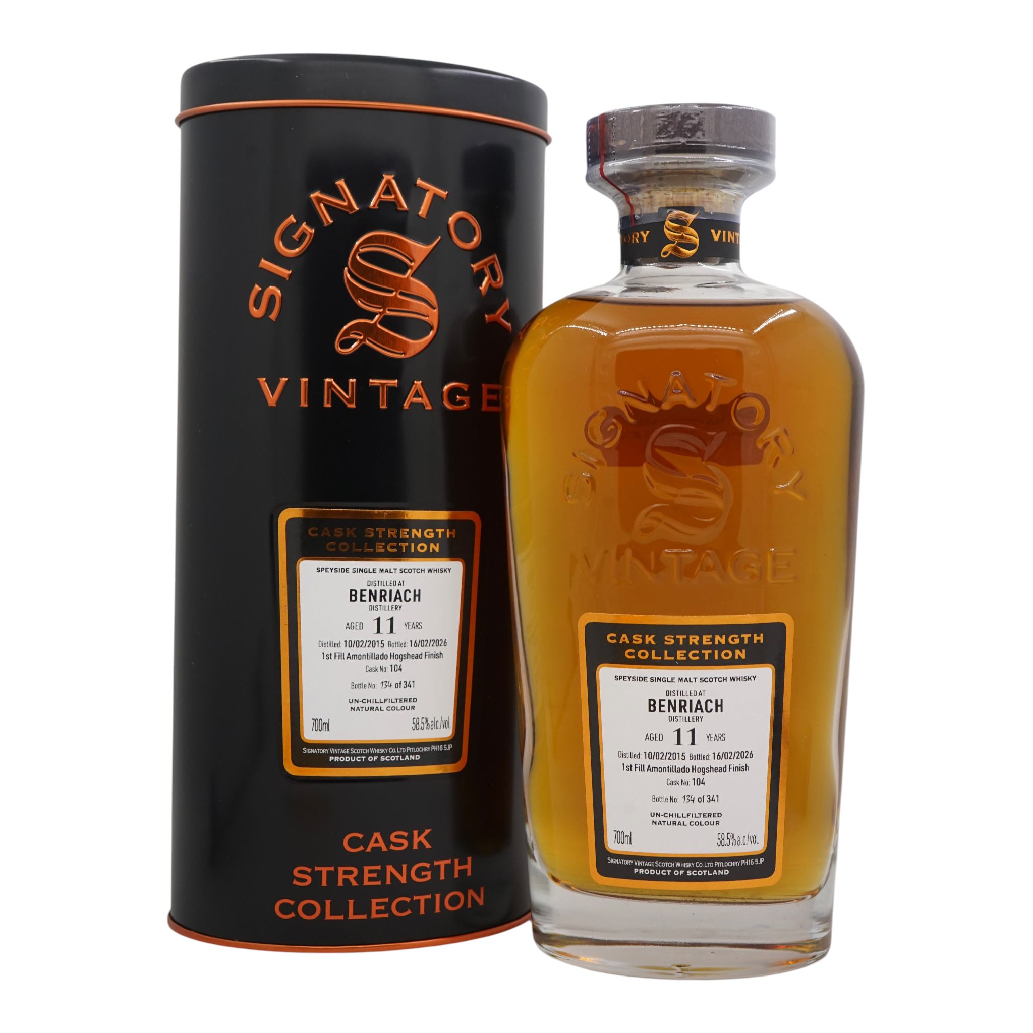 BenRiach 2015/2026 11 Year Old Cask Strength Collection Signatory Vintage #104