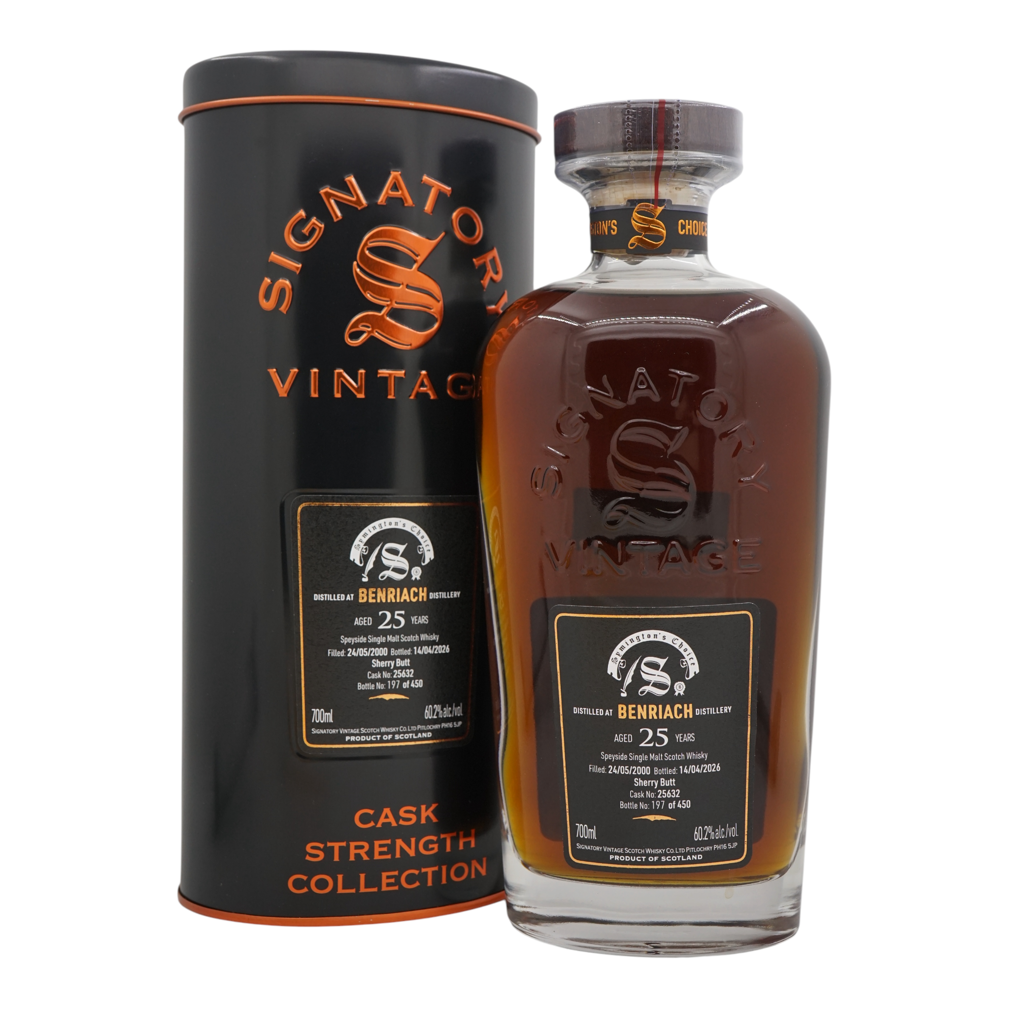 BenRiach 2000/2026 25 Year Old Cask Strength Collection Symington’s Choice Signatory Vintage #25632