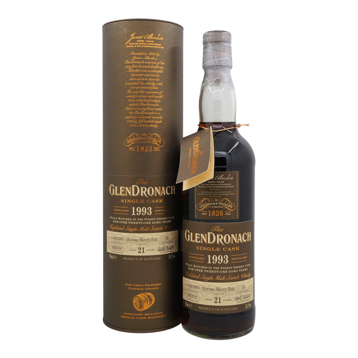 Glendronach 1993/2014 21 Year Old Oloroso Sherry Butt #37