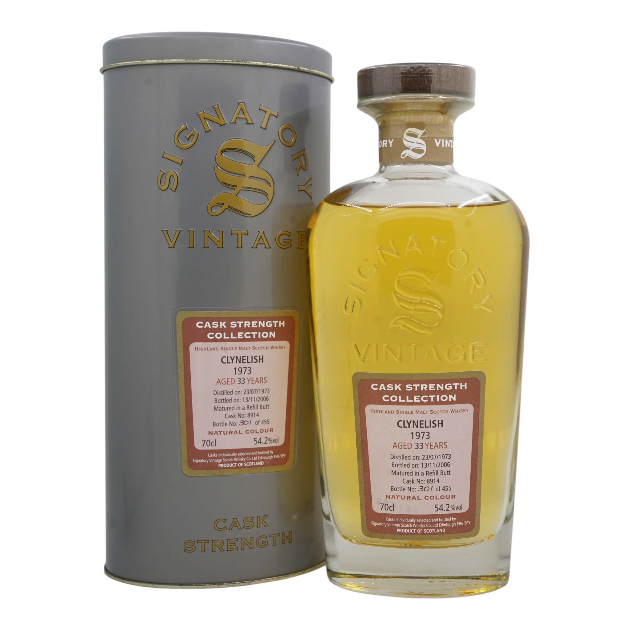 Clynelish 1973/2006 33 Year Old Cask Strength Collection Signatory Vintage #8914