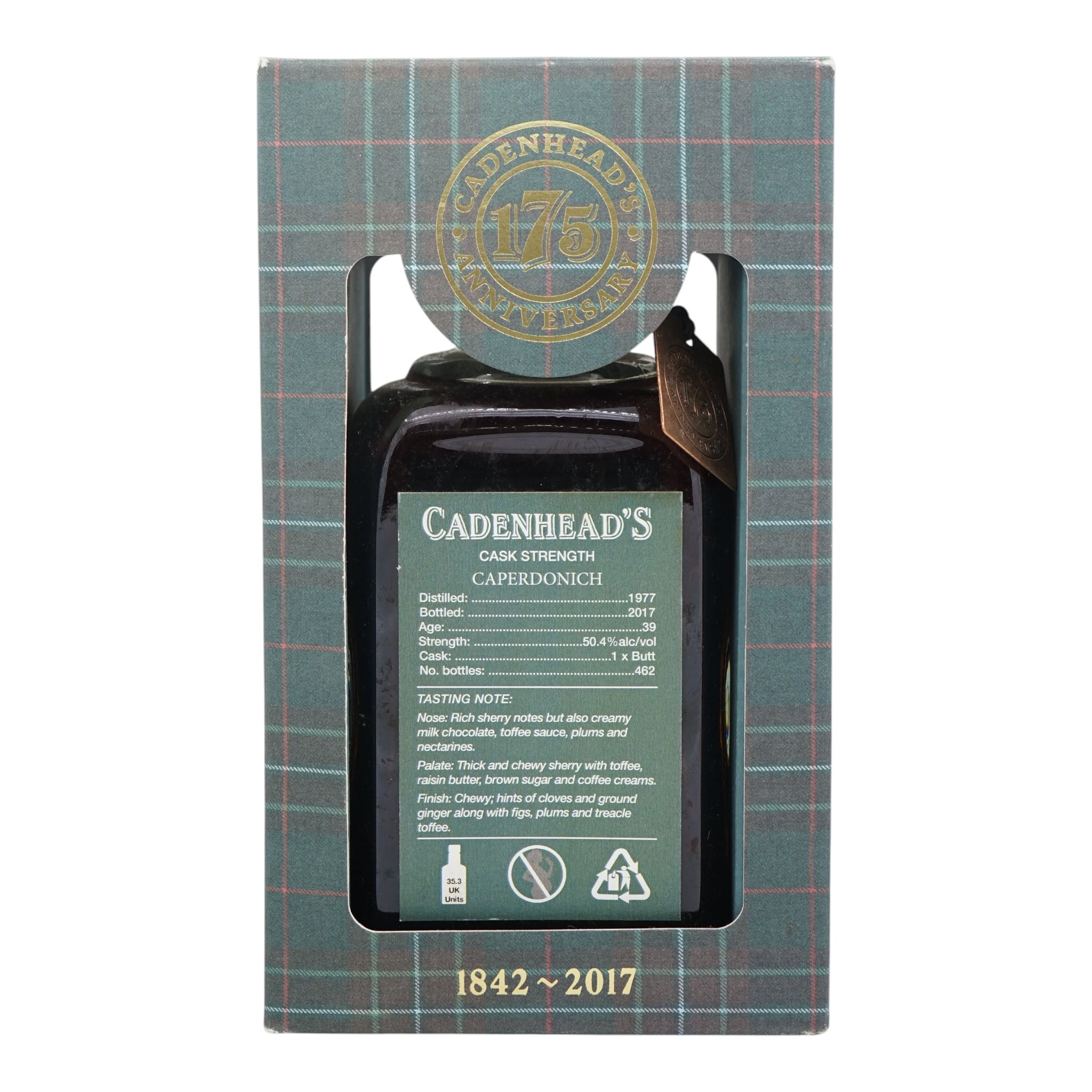 Caperdonich 1977/2017 39 Year Old Cadenhead's 175th Anniversary 50.4%