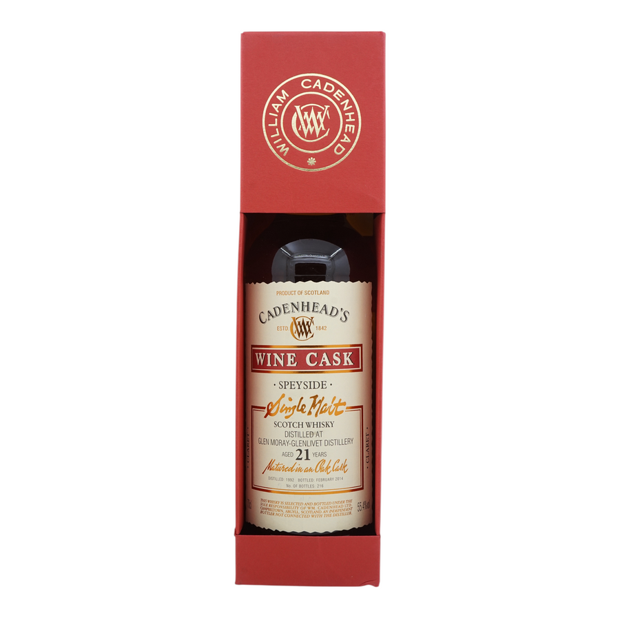 Glen Moray 1992/2014 21 Year Old Wood Range - Wine Cask Cadenheads 55.4%