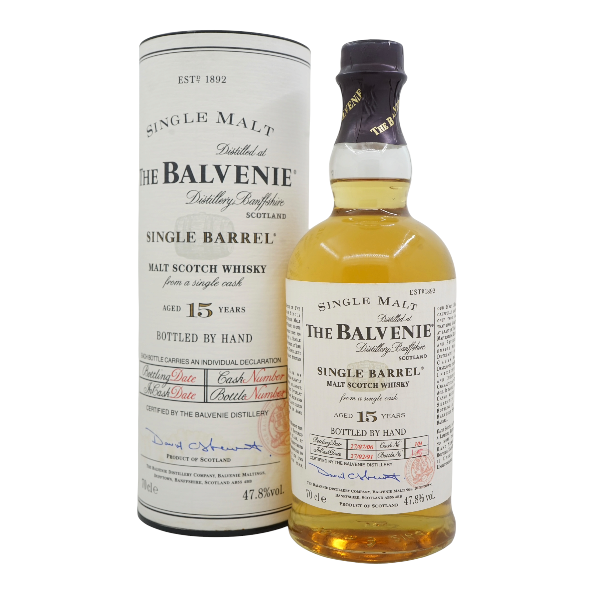 Balvenie 1991/2006 15 Year Old Single Barrel #104