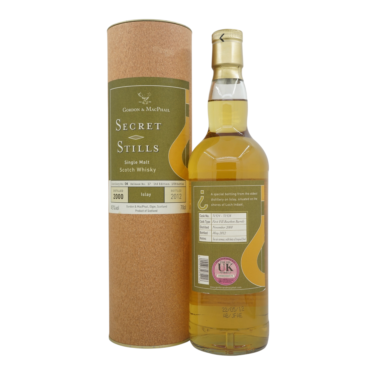 Bowmore 2000/2012 秘密劇照 4.17 Gordon&amp;MacPhail #31524-31528