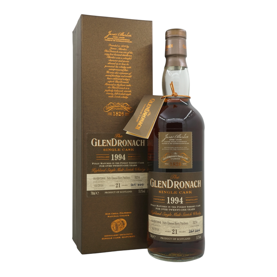 Glendronach 1994/2016 21 Year Old Pedro Ximénez Sherry Puncheon Single Cask - Batch 13 #3274