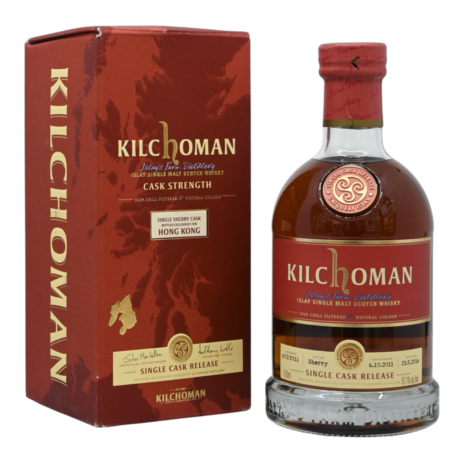 Kilchoman 2011/2016 Single Cask Release Bottled for The Whisky Library Hong Kong #603/2011