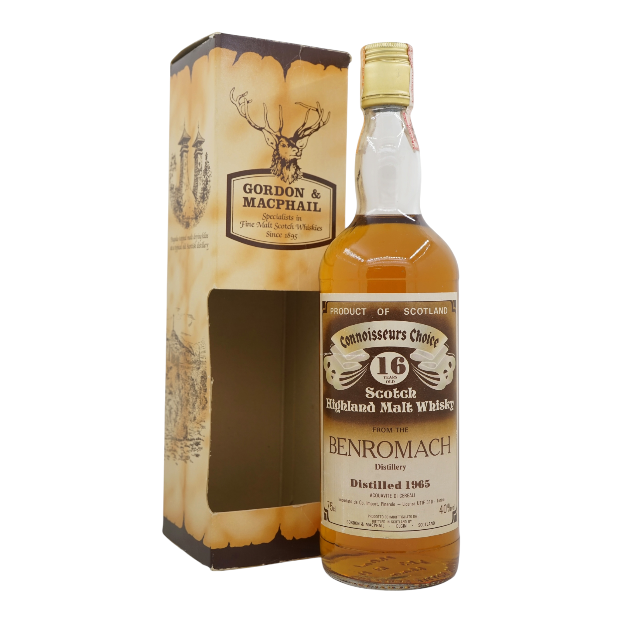 Benromach 1965 16 Year Old Connoisseurs Choice Bottled for Co. import, pinerolo, Torino, Italy Gordon & Macphail