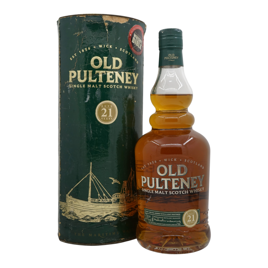Old Pulteney 21 Year Old (Glass print label with age statement in circle)