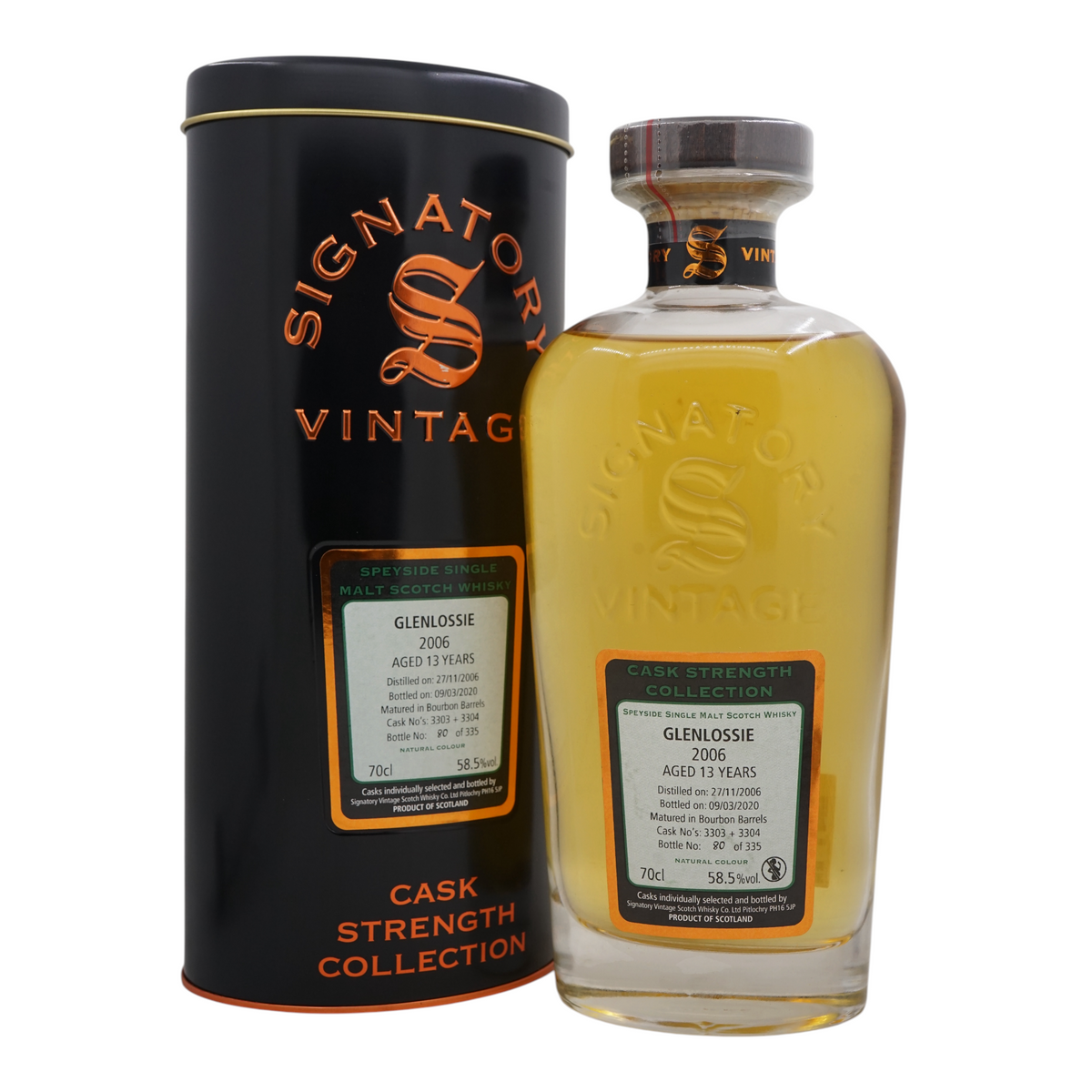 Glenlossie 2006/2020 13 Year Old Cask Strength Collection Signatory Vintage #3303 + 3304