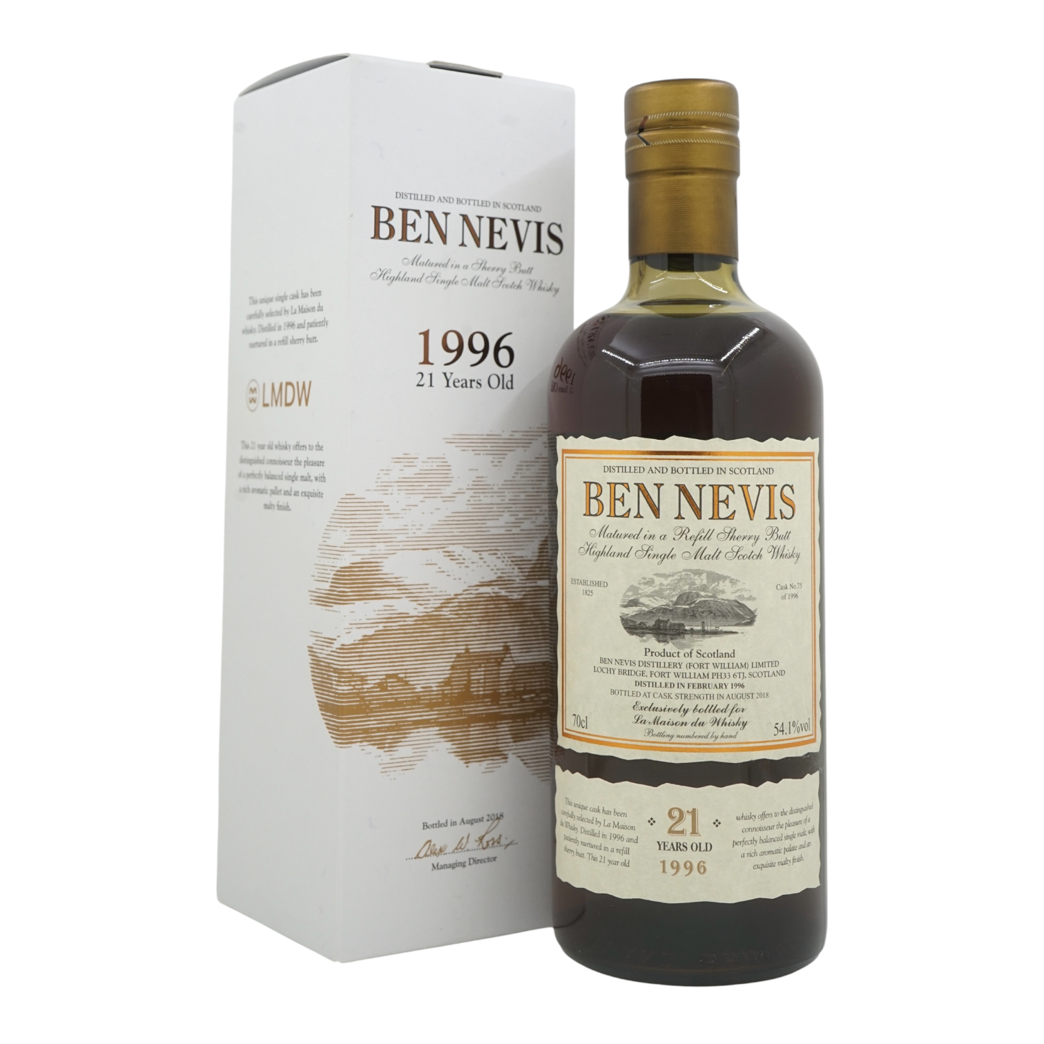 Ben Nevis 1996/2018 21 Year Old Single Cask Bottled for La Maison