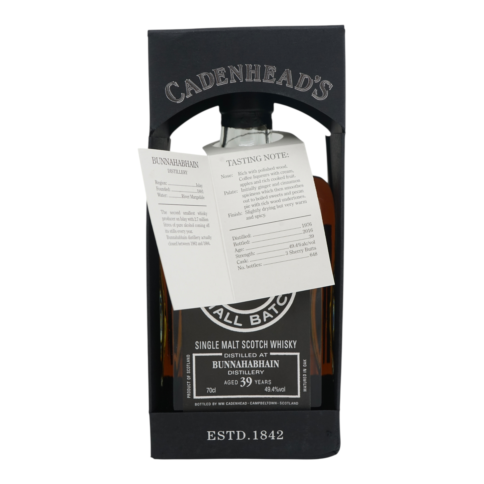 Bunnahabhain 1976/2016 39 Year Old Small Batch Cadenhead's 49.4%
