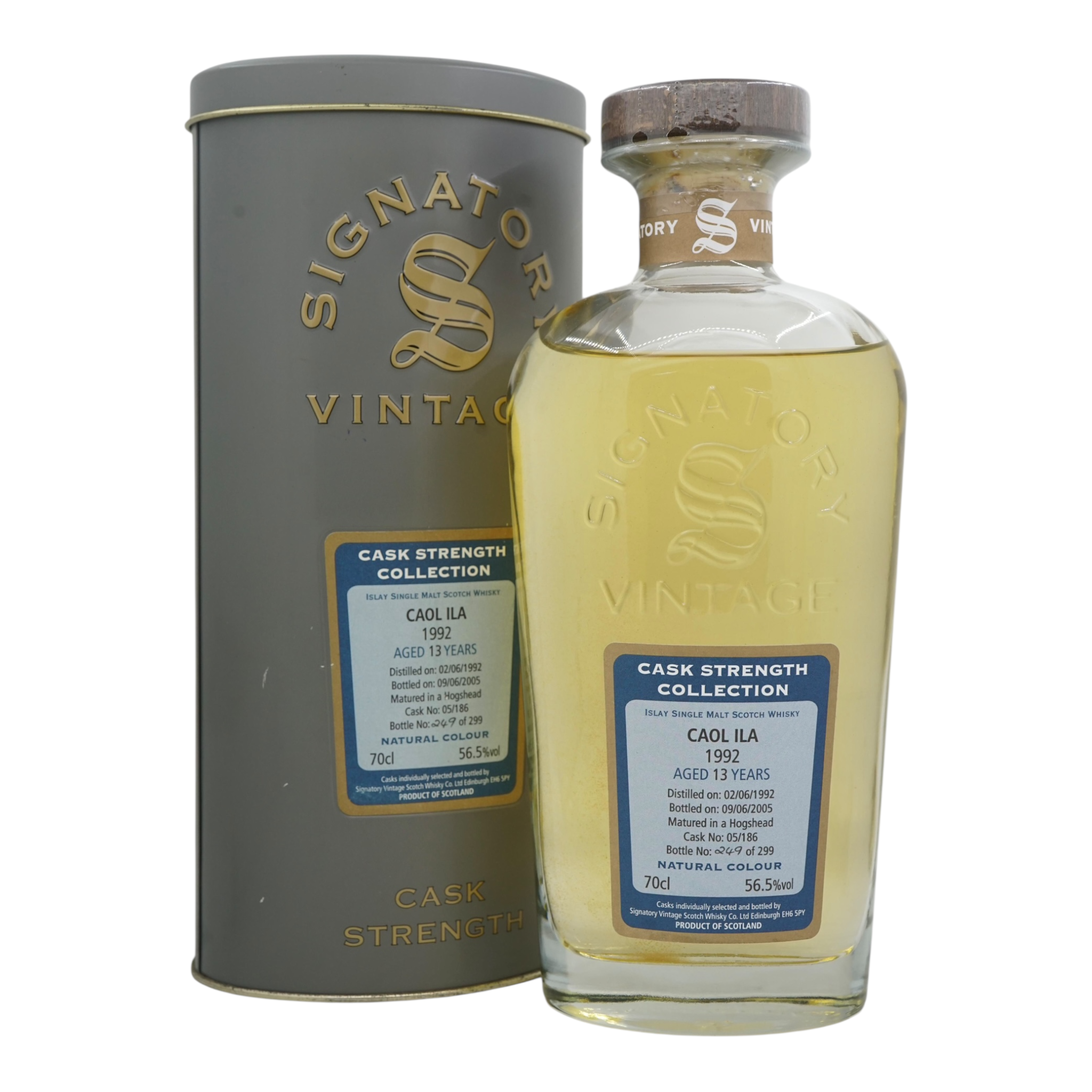 Caol Ila 1992/2005 13 Year Old Cask Strength Collection Signatory Vintage  #05/186