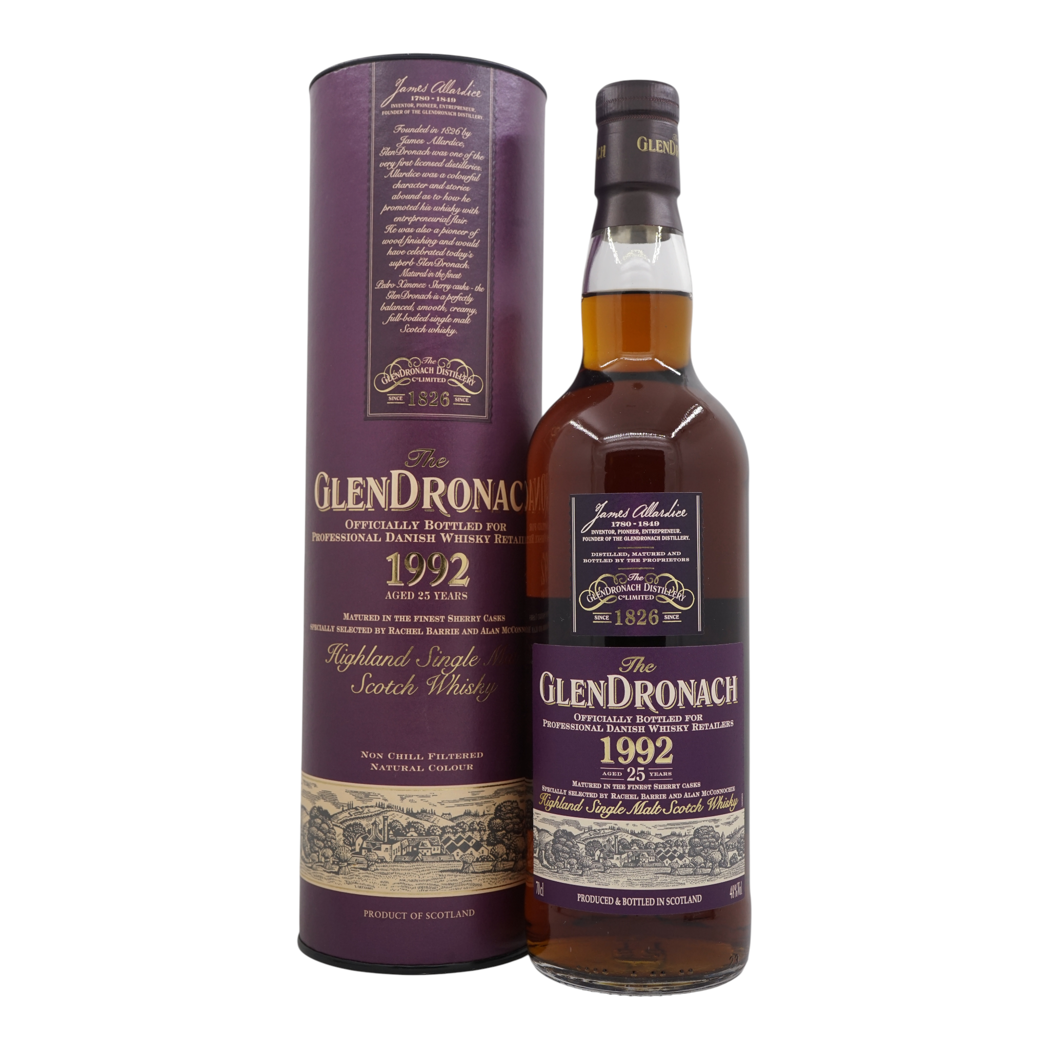 Glendronach 1992 25 Year Old Vintage Bottling Bottled for Danish Whisky Retailers