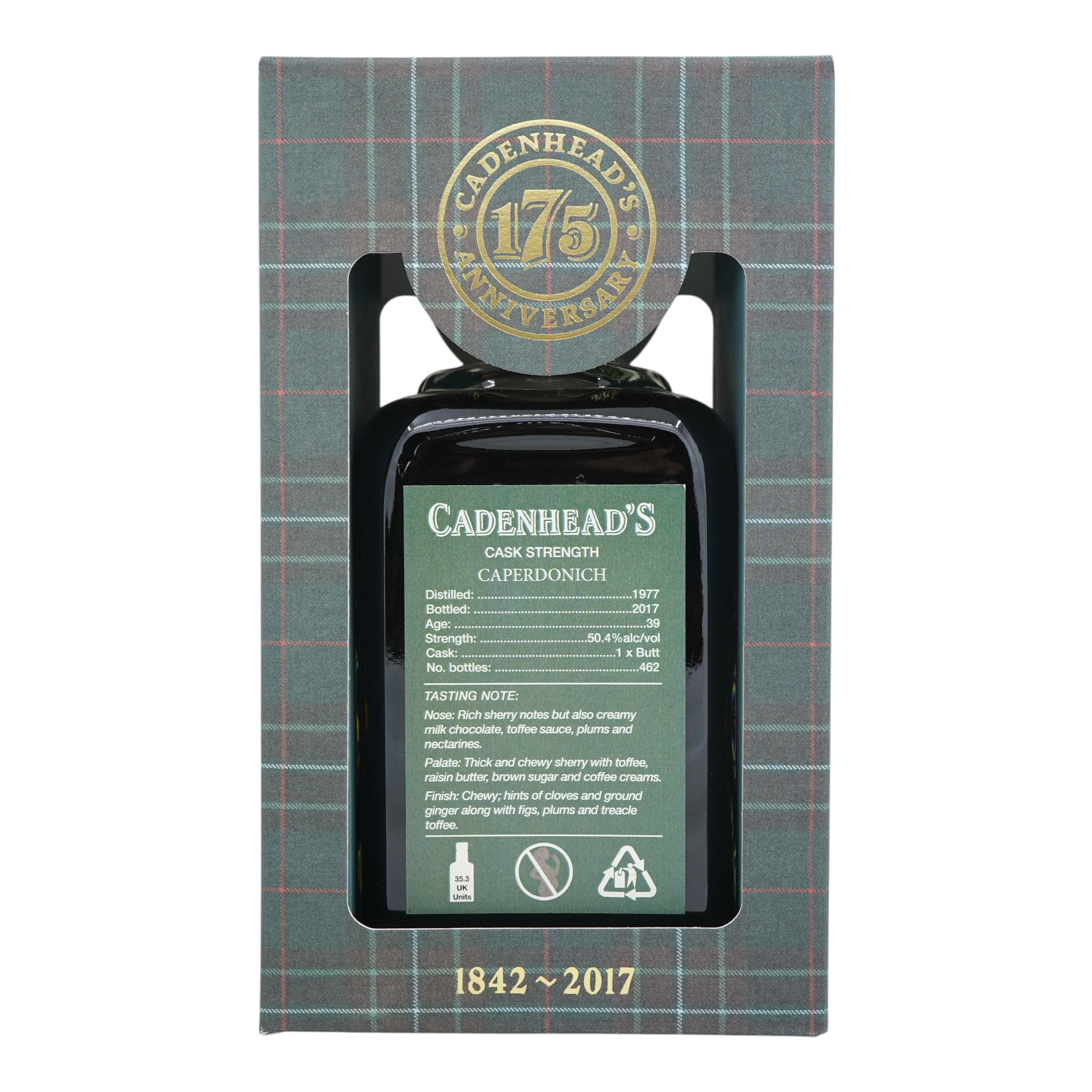 Caperdonich 1977/2017 39 Year Old Cadenhead's 175th Anniversary 50.4%