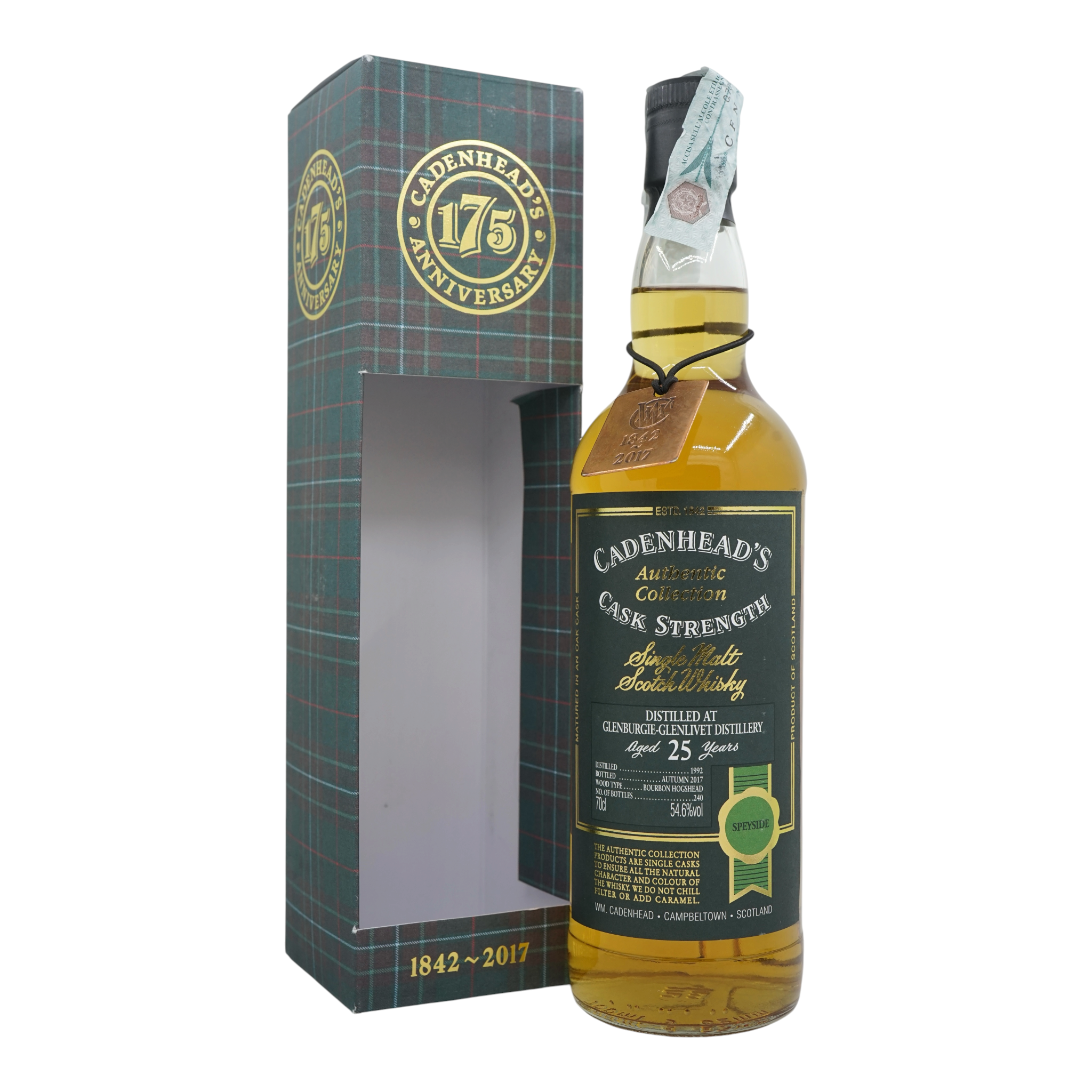 Glenburgie 1992/2017 25 Year Old Authentic Collection - 175th Anniversary Cadenhead's 54.6%
