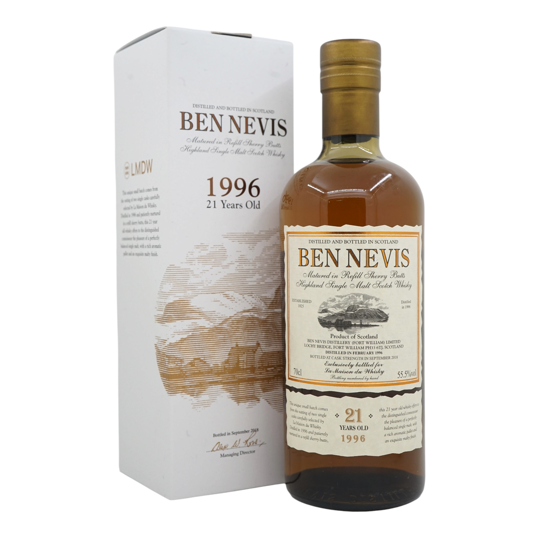 Ben Nevis 1996/2018 21 Year Old Small Batch Bottled for La Maison Du Whisky 55.5%