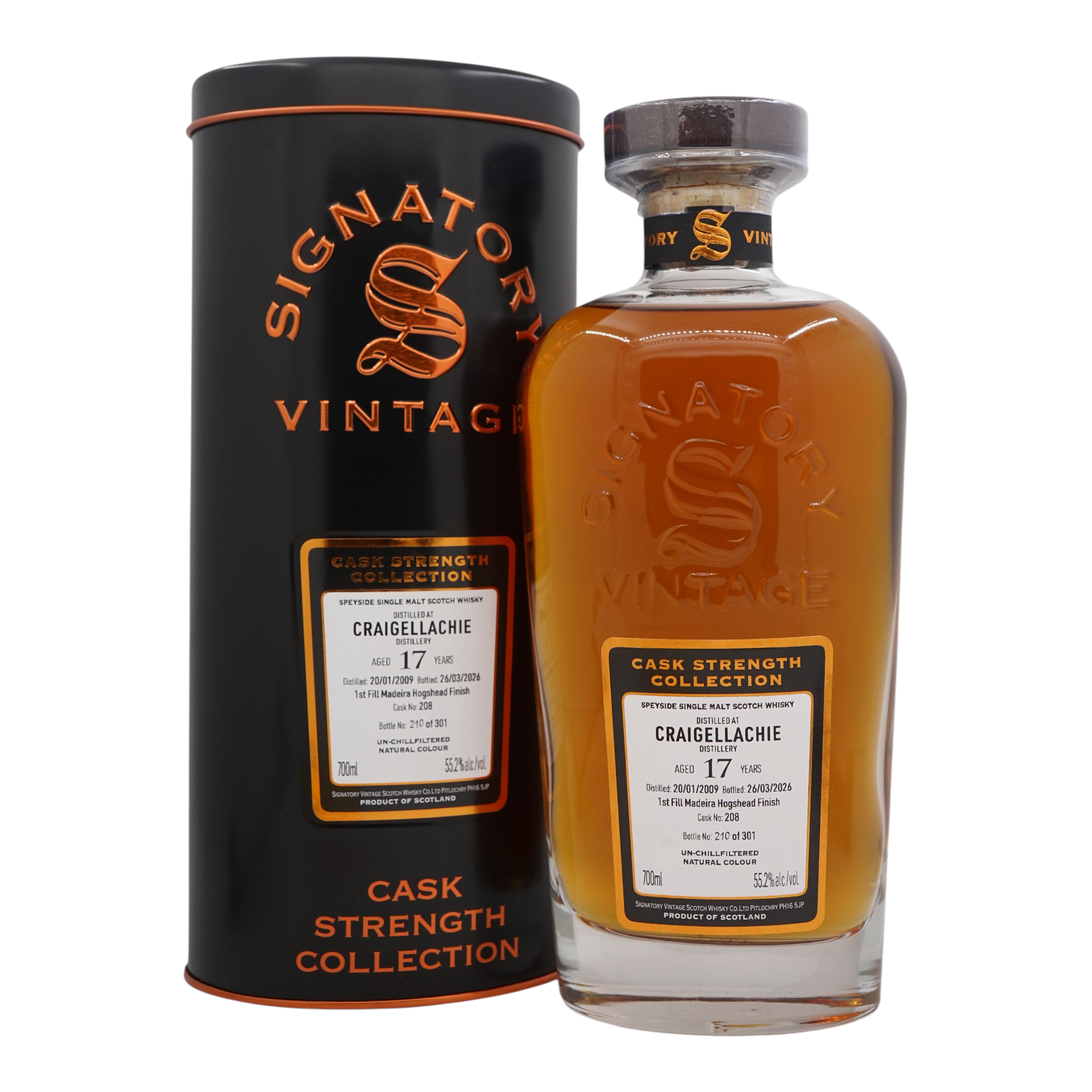 Craigellachie 2009/2026 17 Year Old Cask Strength Collection Signatory Vintage #208